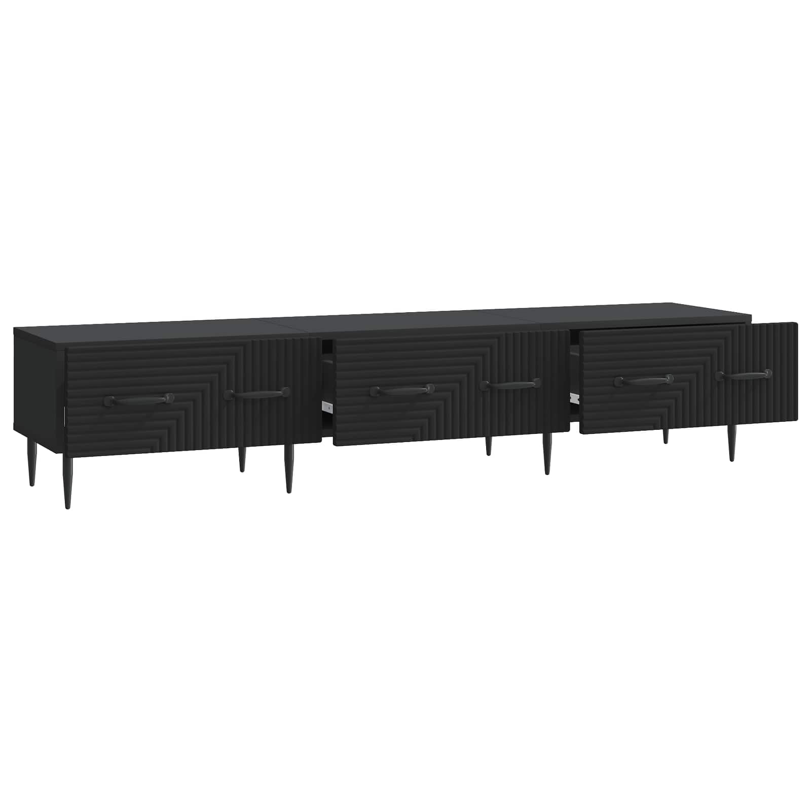 Meuble TV avec tiroir Noir 147 x 34,5 x 30 cm Bois d'ingénierie - XIOS
