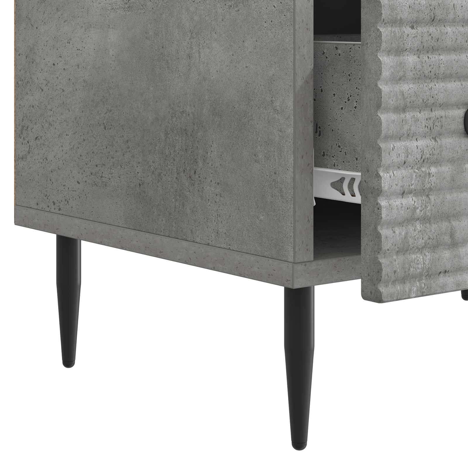 Meuble TV Gris béton 147 x 34,5 x 30 cm Bois d'ingénierie - XIOS