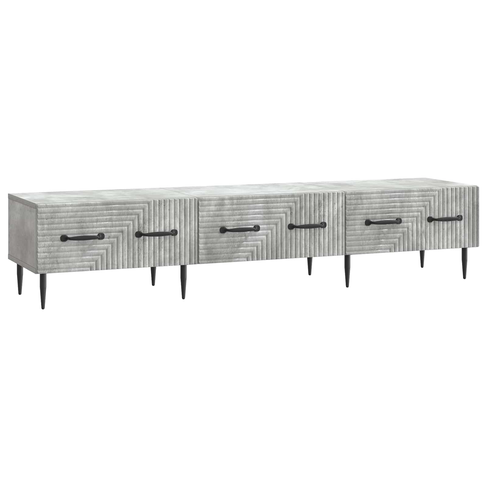Meuble TV Gris béton 147 x 34,5 x 30 cm Bois d'ingénierie - XIOS