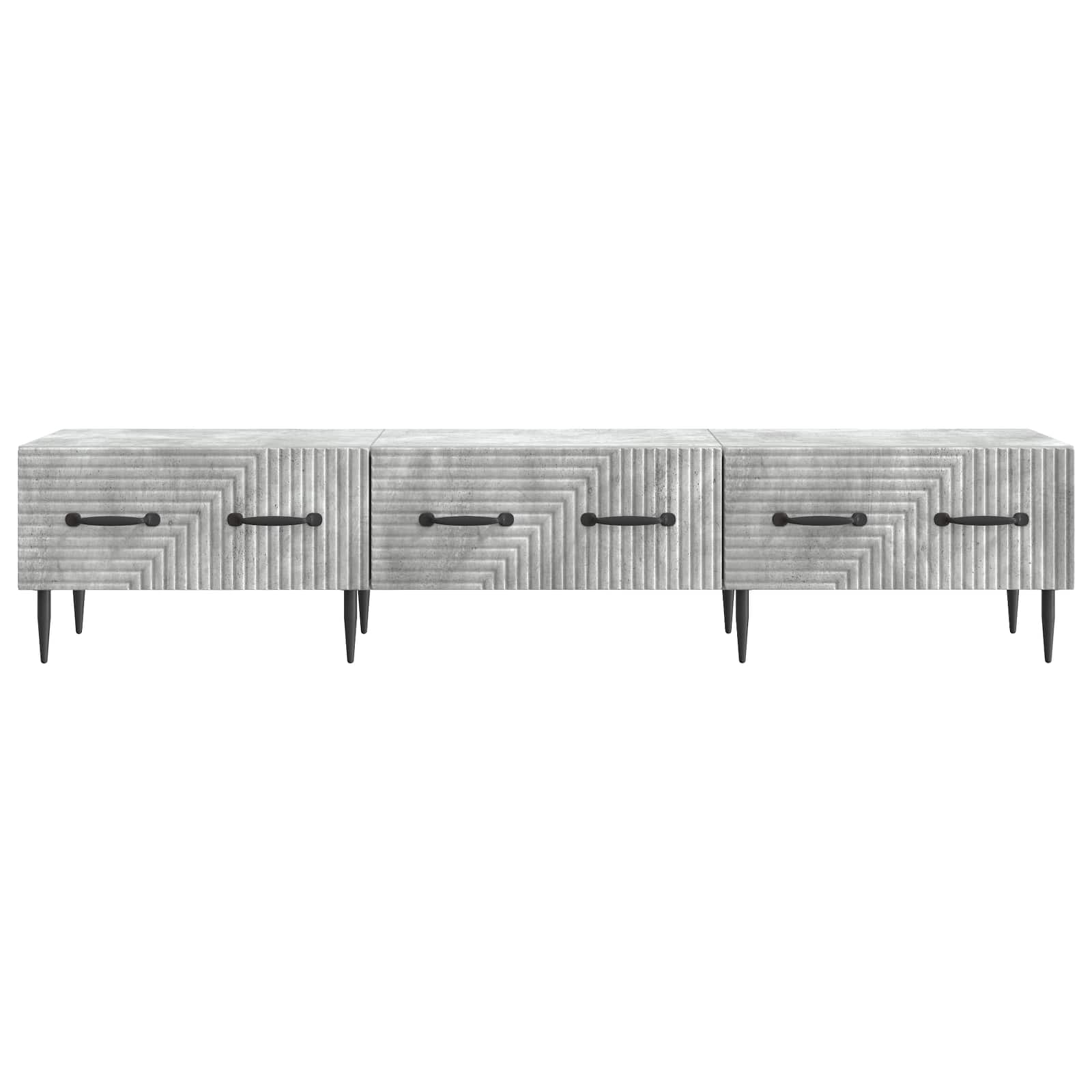 Meuble TV Gris béton 147 x 34,5 x 30 cm Bois d'ingénierie - XIOS