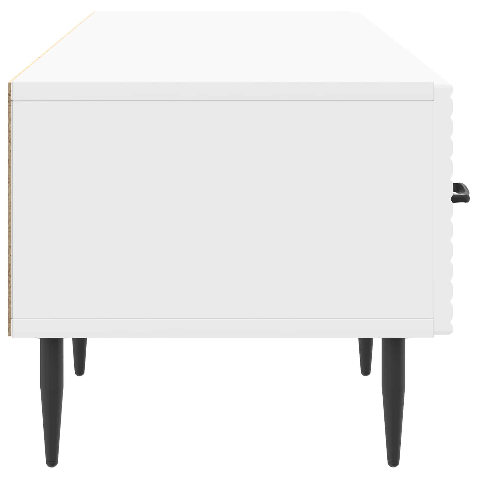 Meuble TV Blanc brillant 147 x 34,5 x 30 cm Bois d'ingénierie - XIOS