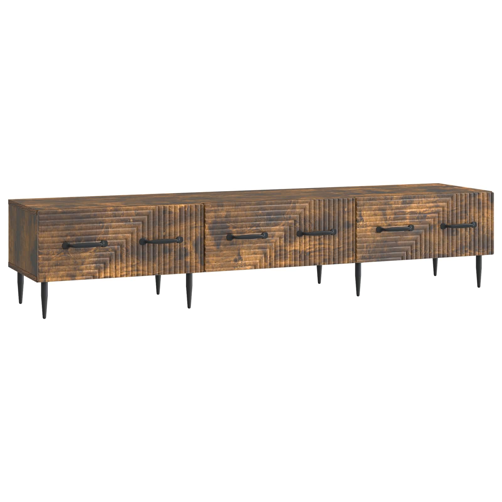 Meuble TV Chêne fumé 147 x 34,5 x 30 cm Bois d'ingénierie - XIOS