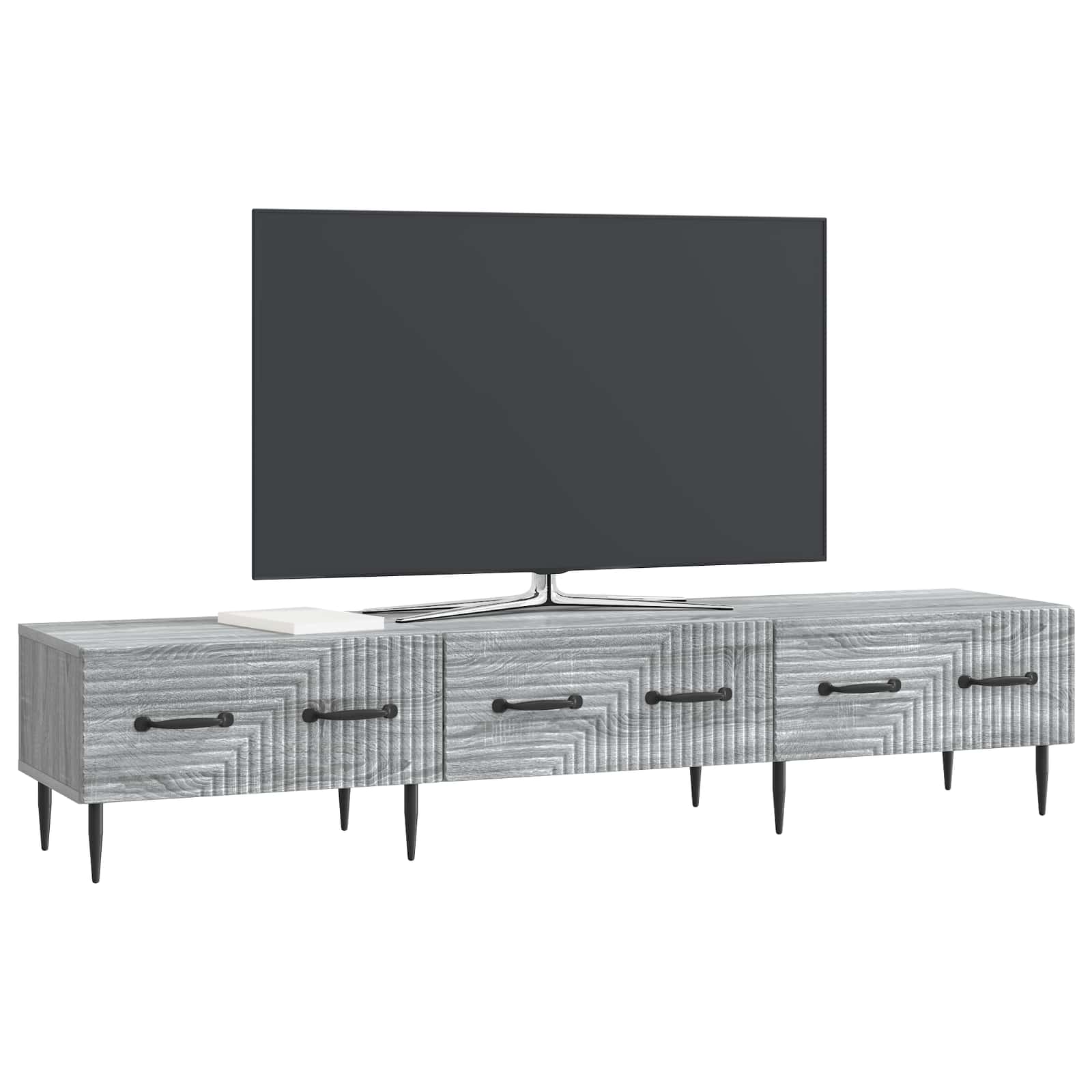 Meuble TV Sonoma gris 147 x 34,5 x 30 cm Bois d'ingénierie - XIOS