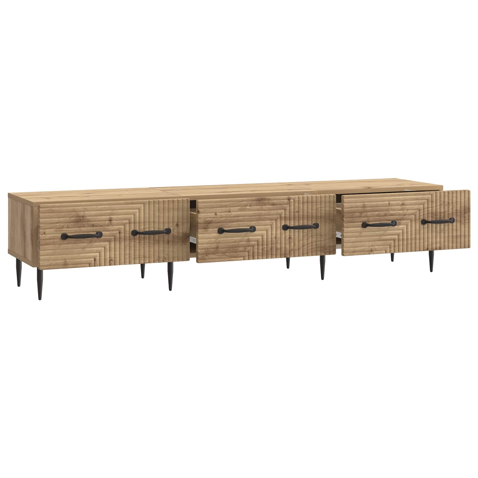 Meuble TV Chêne artisanal 147 x 34,5 x 30 cm Bois d'ingénierie - XIOS