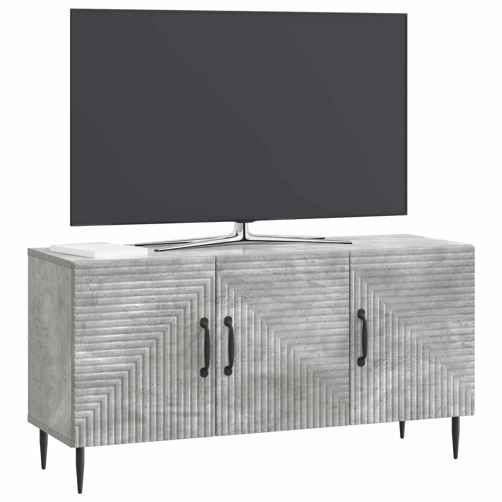 Meuble TV Gris béton 99 x 34,5 x 50 cm Bois d'ingénierie - XIOS