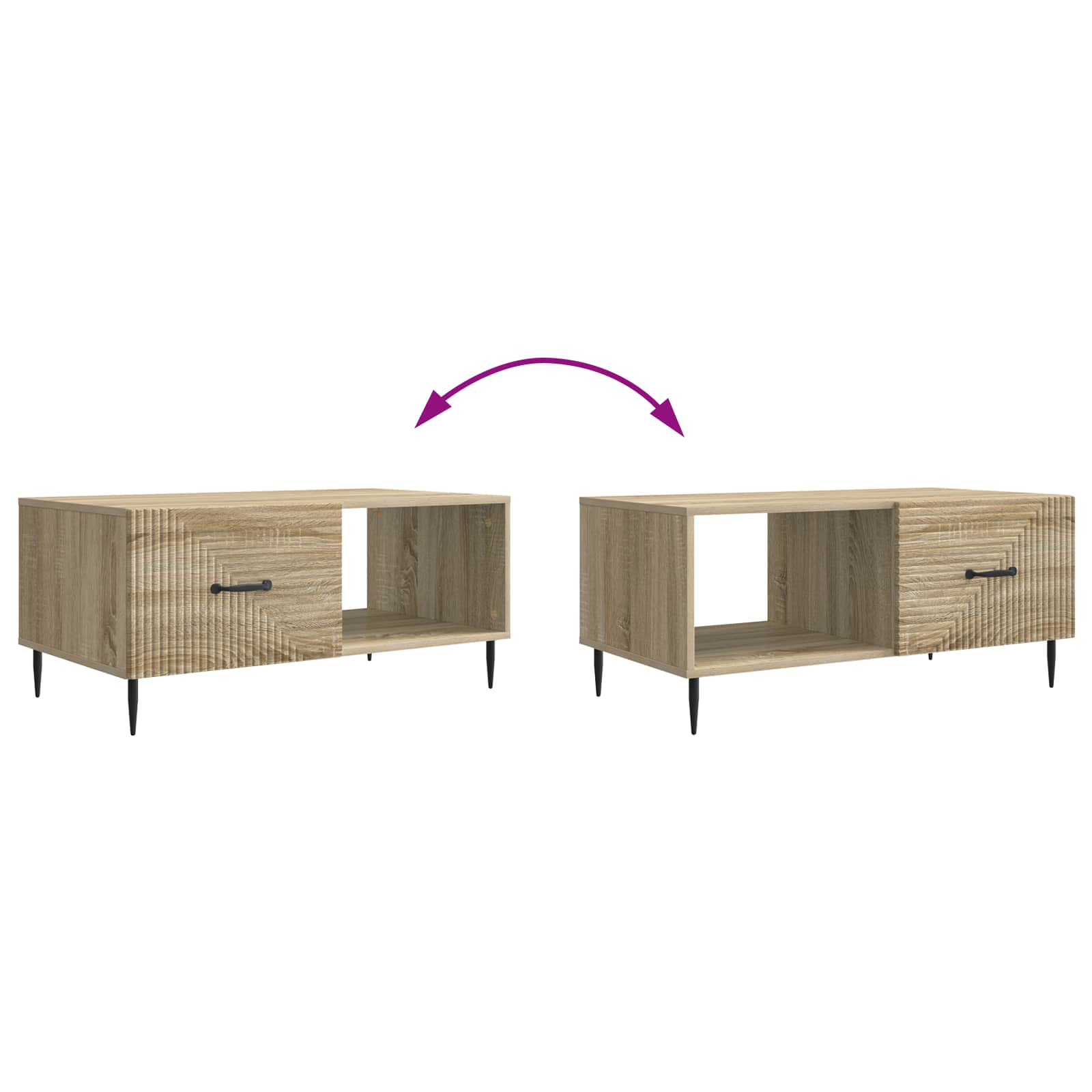 Table basse Chêne Sonoma 90 x 50 x 40 cm Bois d'ingénierie - XIOS