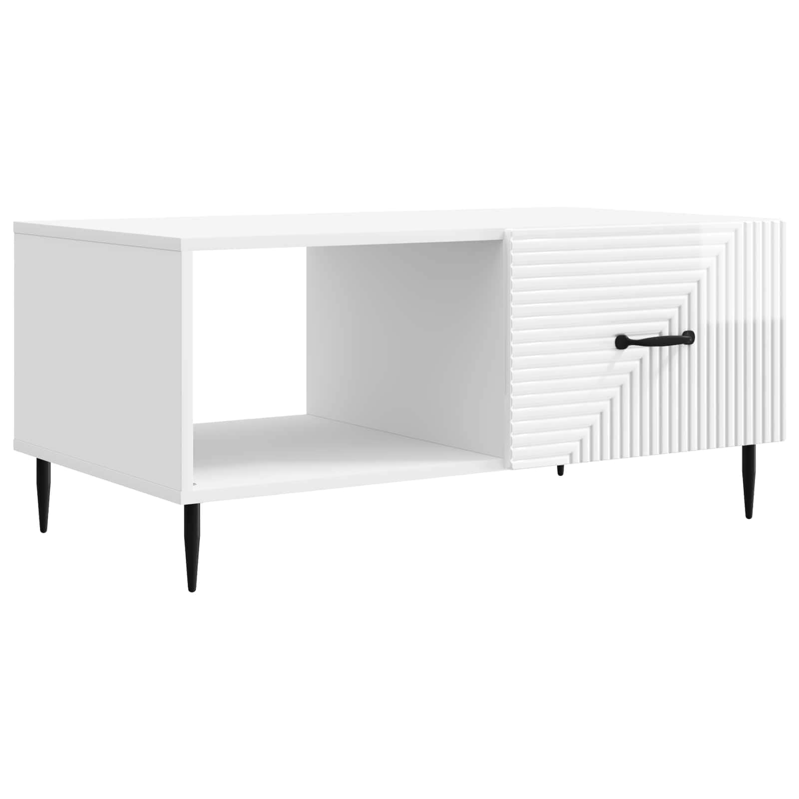 Table basse Blanc brillant 90 x 50 x 40 cm Bois d'ingénierie - XIOS