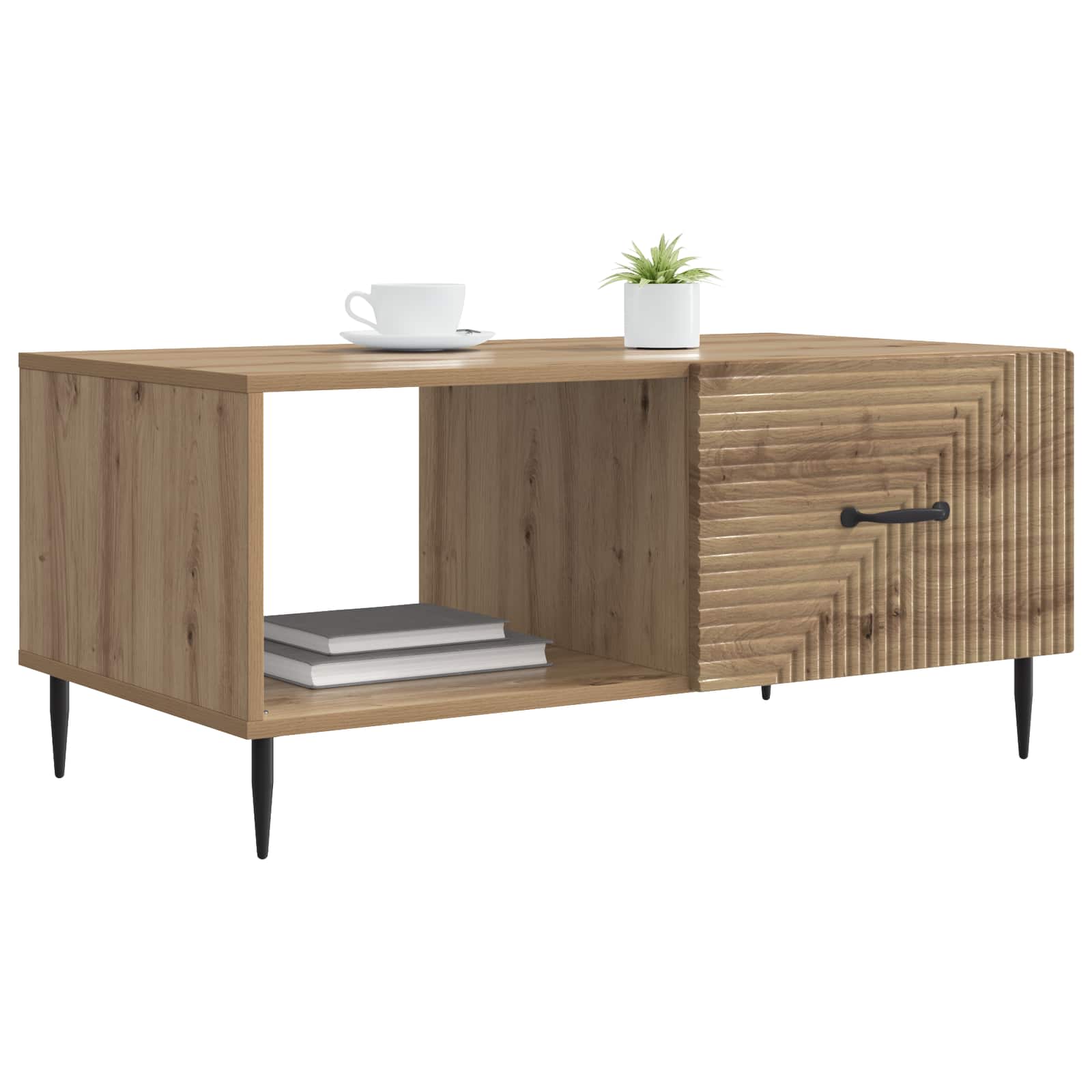 Table basse Chêne artisanal 90 x 50 x 40 cm Bois d'ingénierie - XIOS