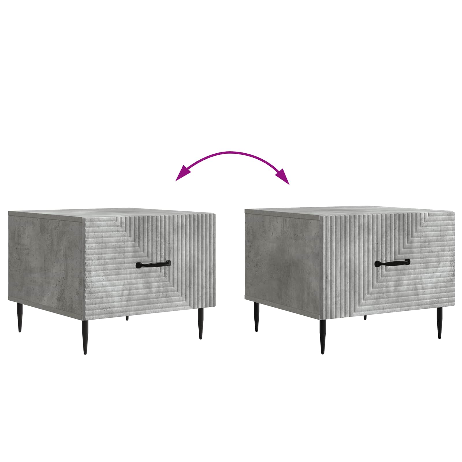 Table basse Gris béton 49 x 50 x 40 cm Bois d'ingénierie - XIOS