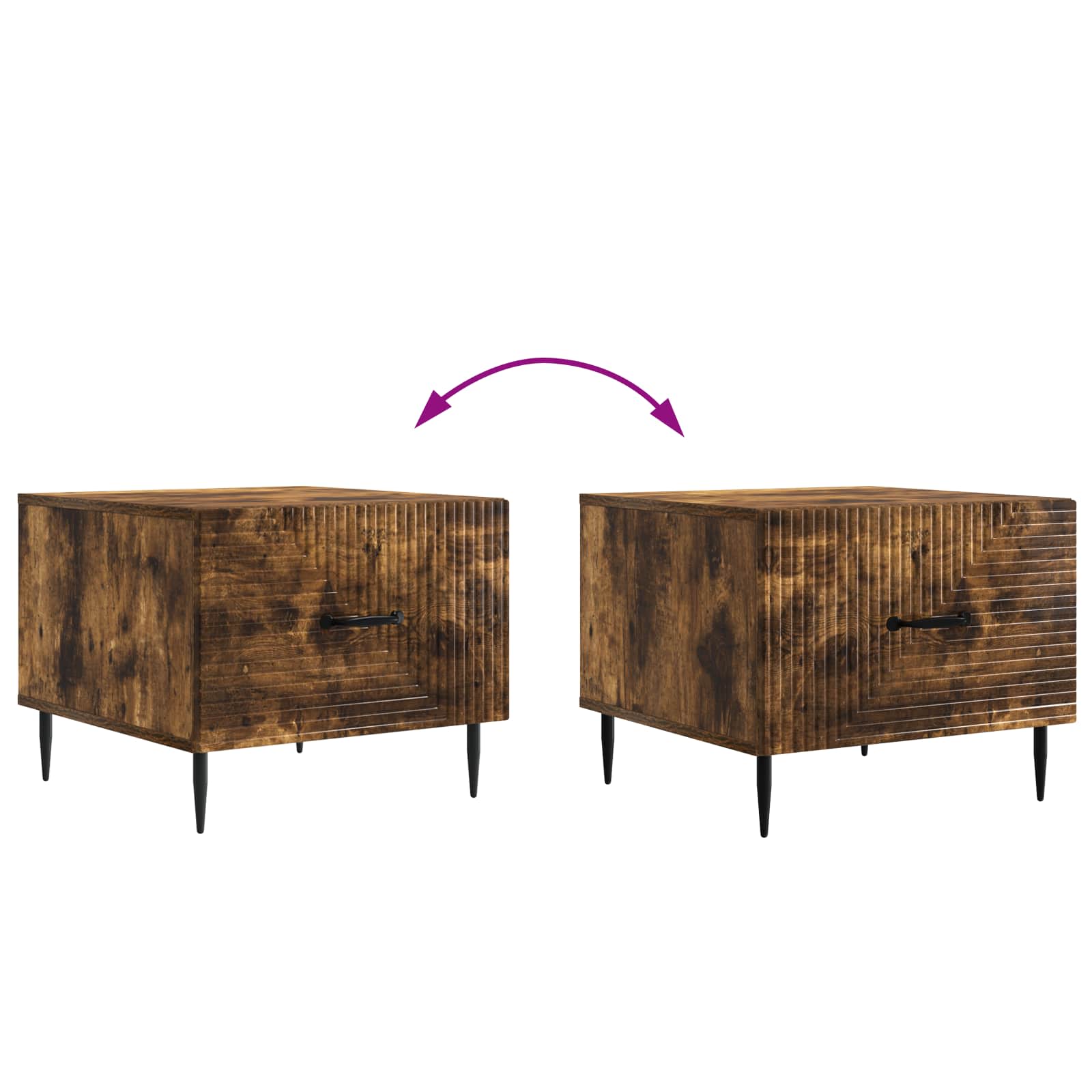 Table basse Chêne fumé 49 x 50 x 40 cm Bois d'ingénierie - XIOS