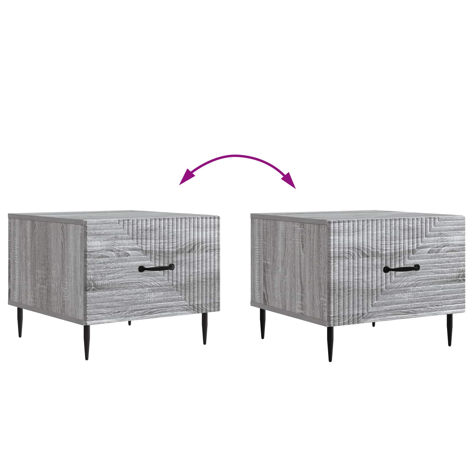 Table basse Sonoma gris 49 x 50 x 40 cm Bois d'ingénierie - XIOS