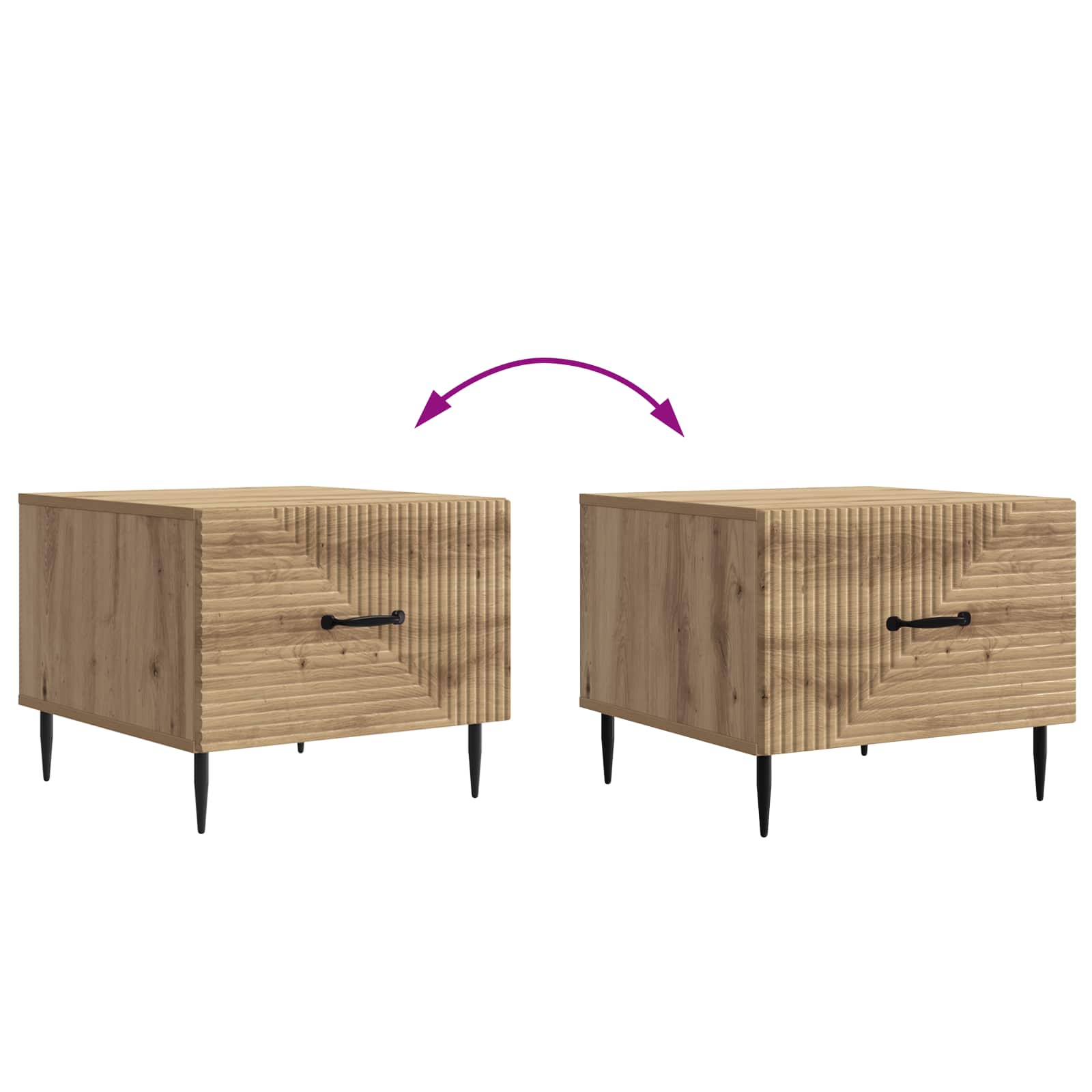 Table basse Chêne artisanal 49 x 50 x 40 cm Bois d'ingénierie - XIOS