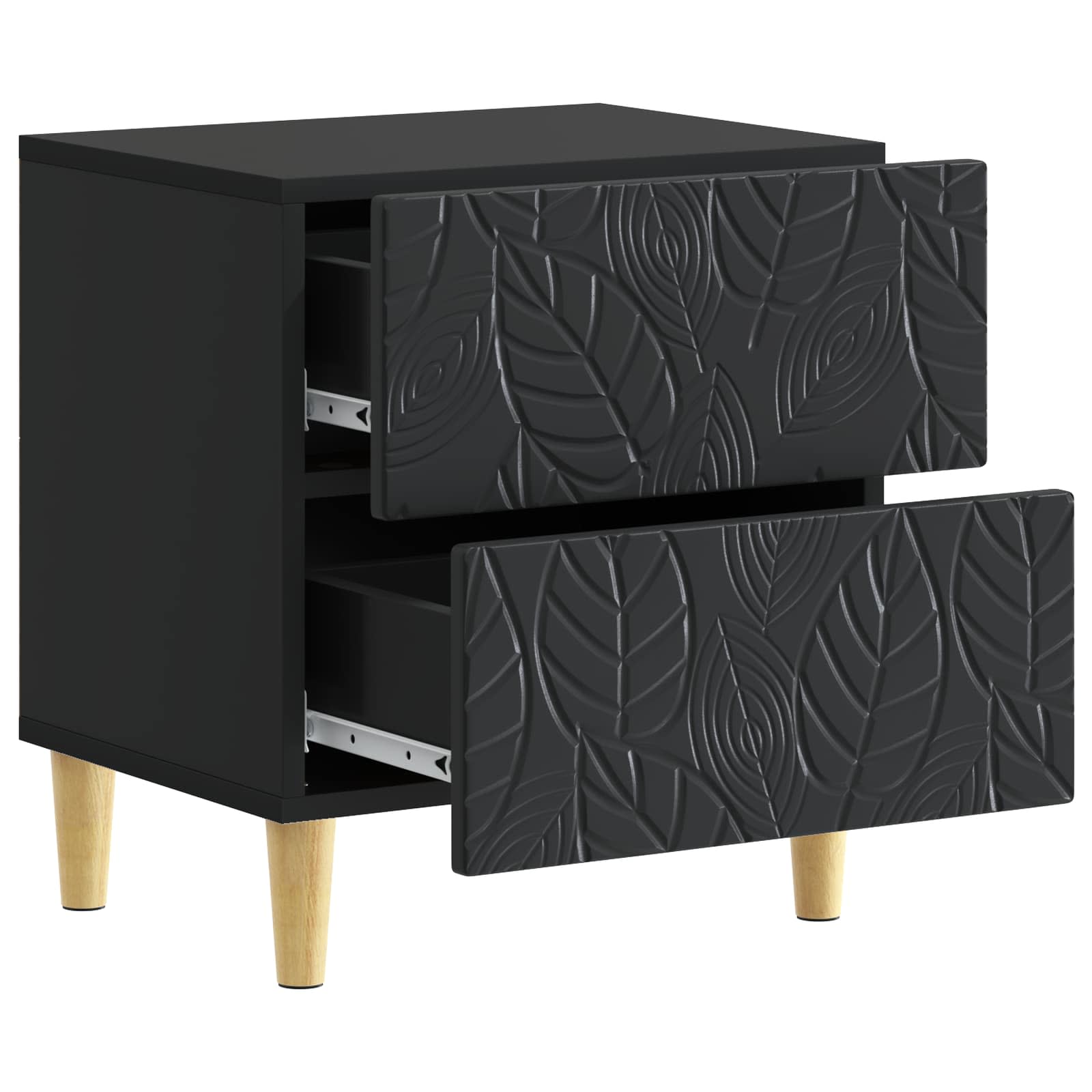 Table de chevet 2 pcs Noir 43 x 34,5 x 48 cm Bois d'ingénierie - XIOS