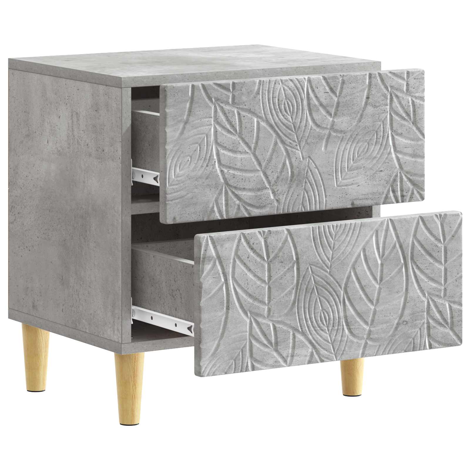 Table de chevet Gris béton 43 x 34,5 x 48 cm Bois d'ingénierie - XIOS