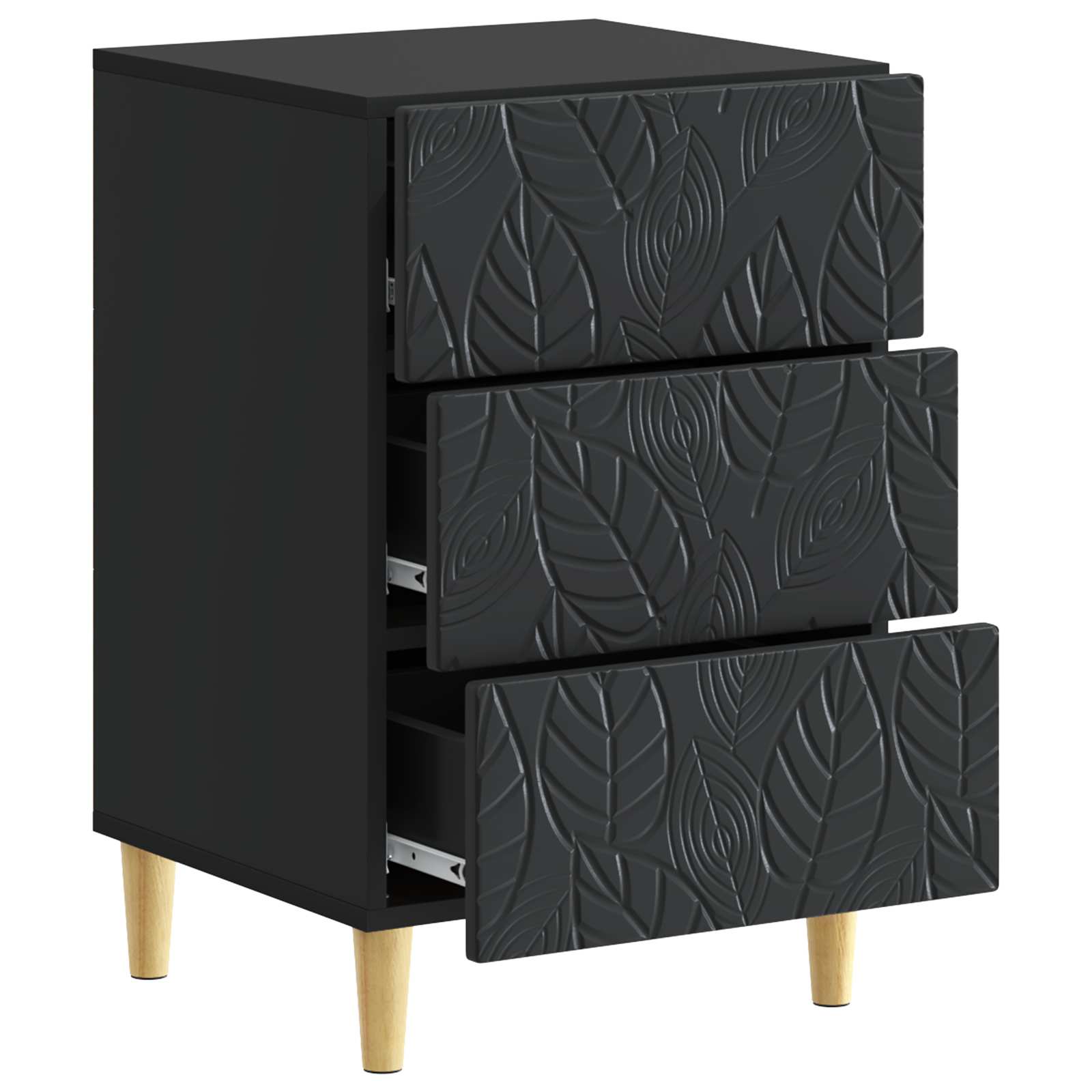 Table de chevet Noir 43 x 39,5 x 66,5 cm Bois d'ingénierie - XIOS