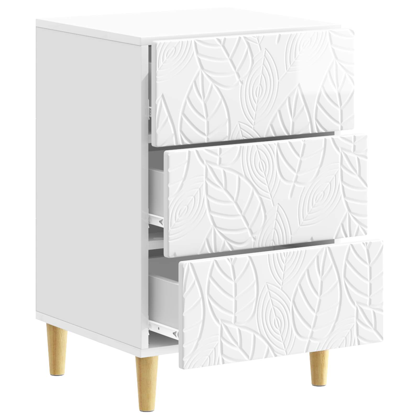 Table de chevet Blanc brillant 43 x 39,5 x 66,5 cm - XIOS