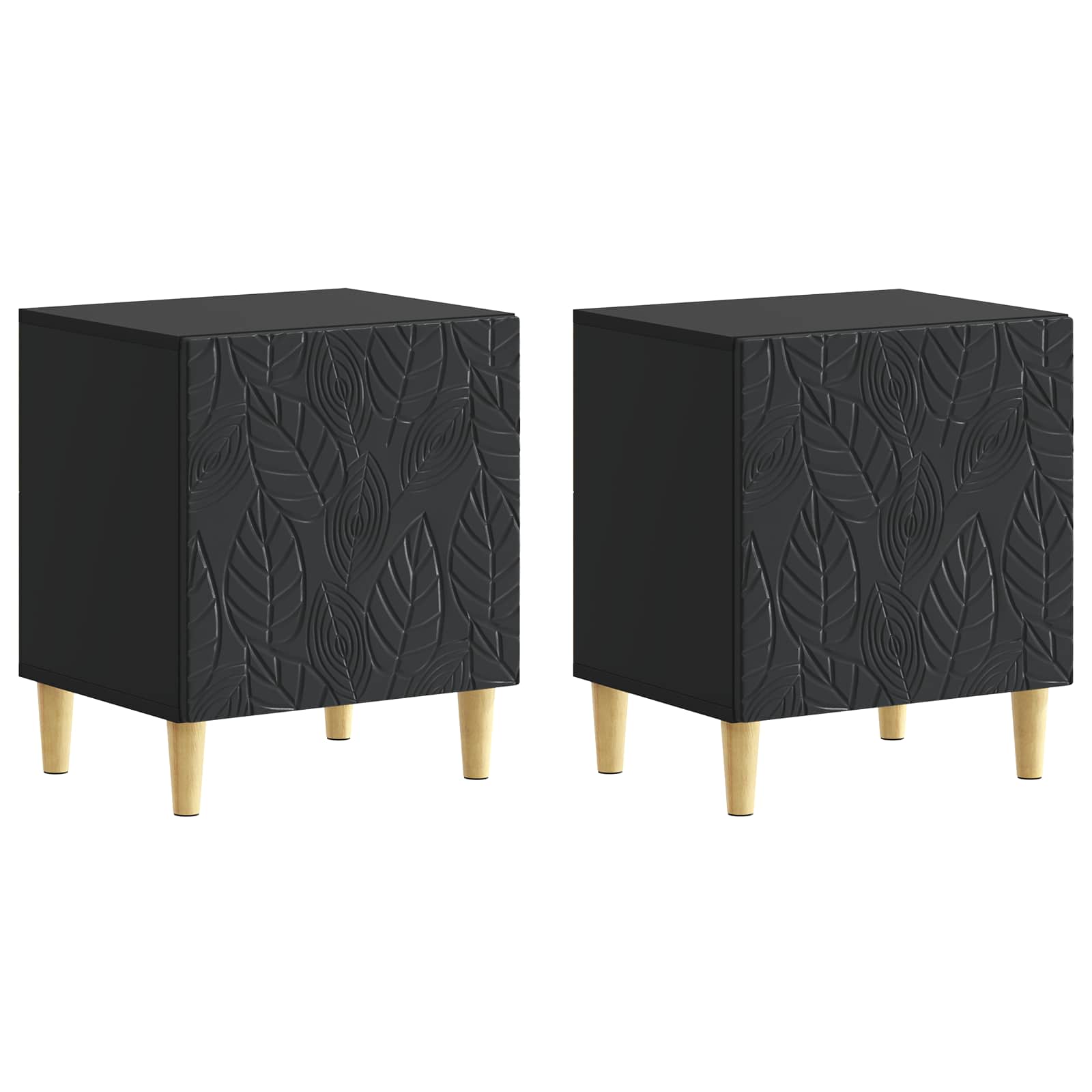 Table de chevet 2 pcs Noir 43 x 34,5 x 50 cm Bois d'ingénierie - XIOS
