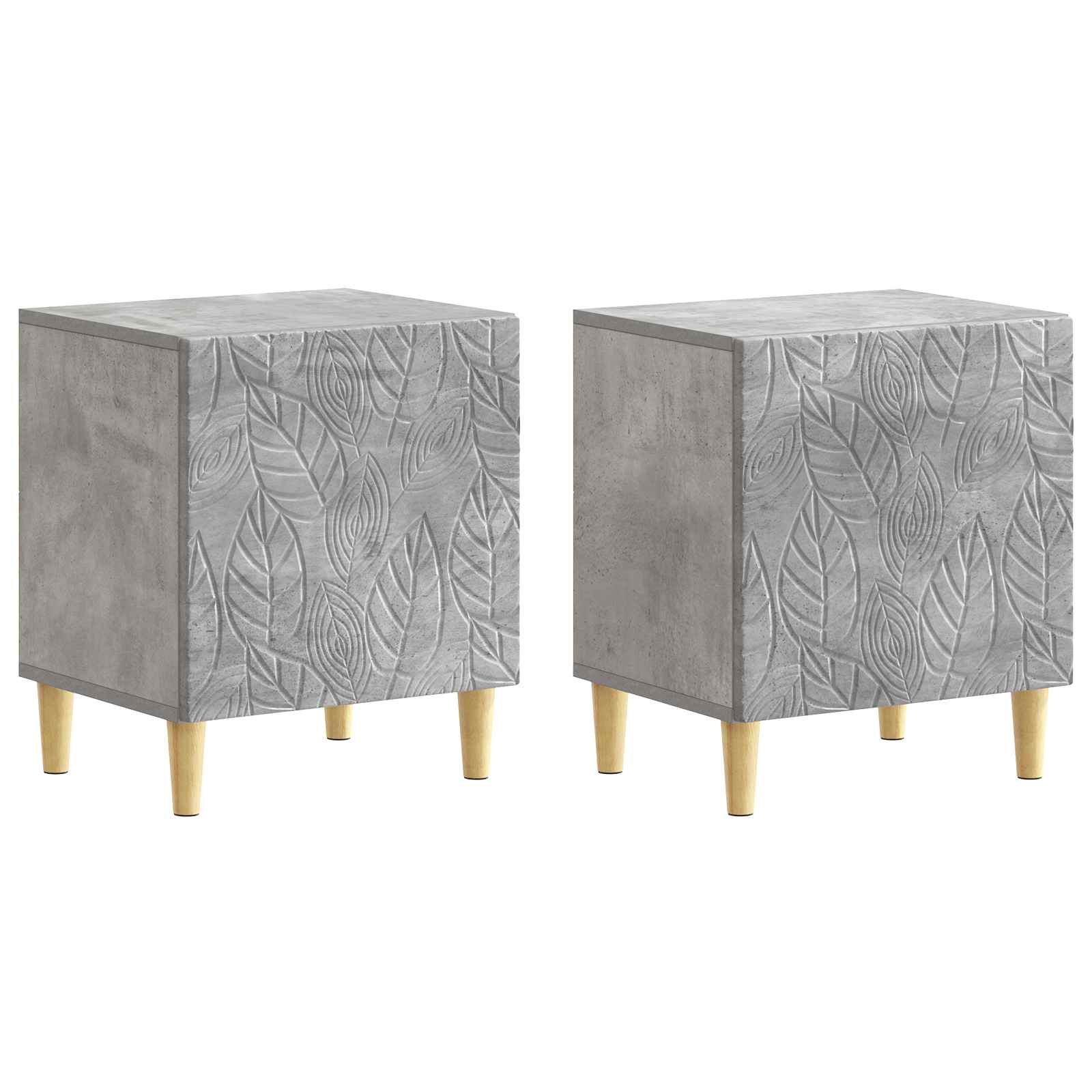 Table de chevet 2 pcs Gris béton 43 x 34,5 x 50 cm - XIOS