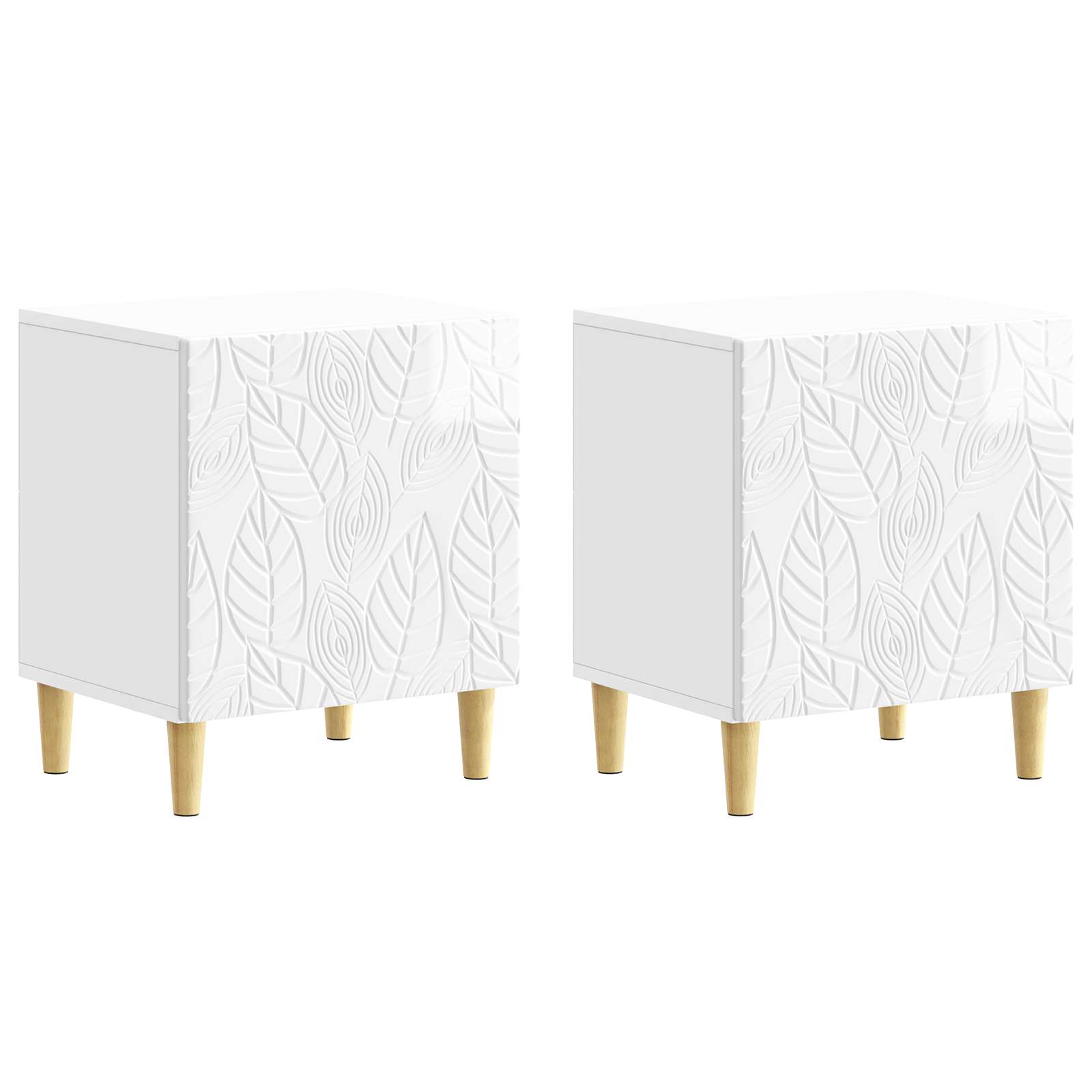 Table de chevet 2 pcs Blanc brillant 43 x 34,5 x 50 cm - XIOS