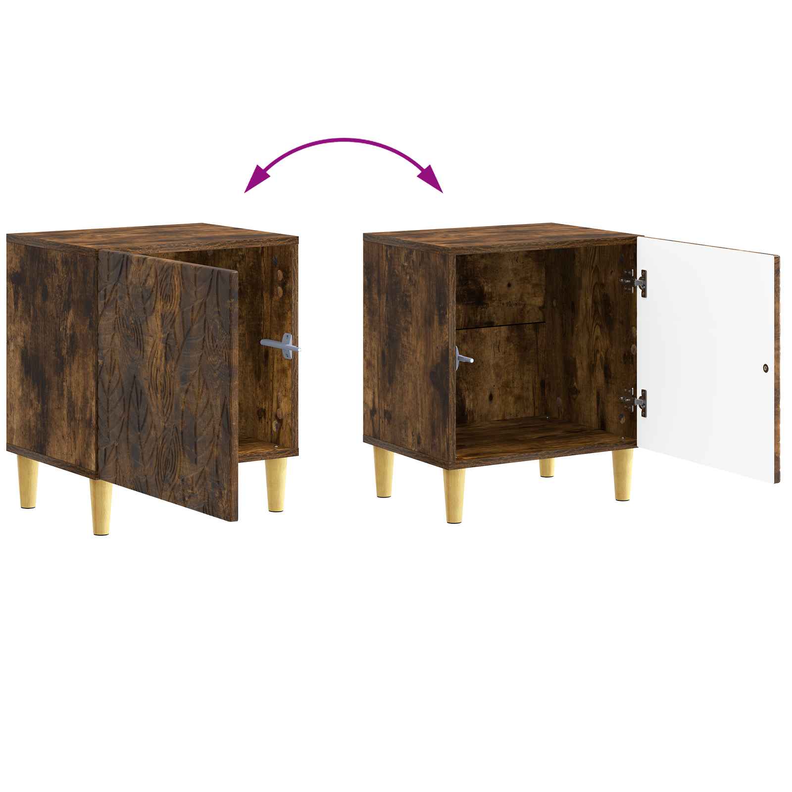 Table de chevet Chêne fumé 43 x 34,5 x 50 cm Bois d'ingénierie - XIOS