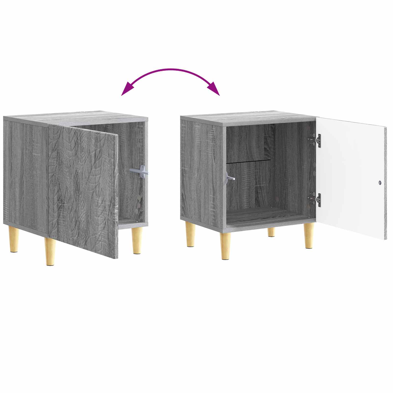 Table de chevet 2 pcs Sonoma gris 43 x 34,5 x 50 cm - XIOS