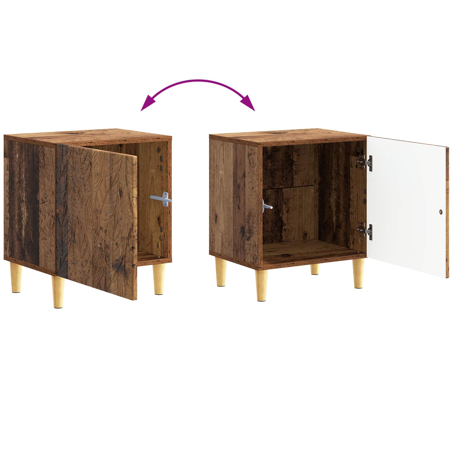 Table de chevet Bois ancien 43 x 34,5 x 50 cm Bois d'ingénierie - XIOS