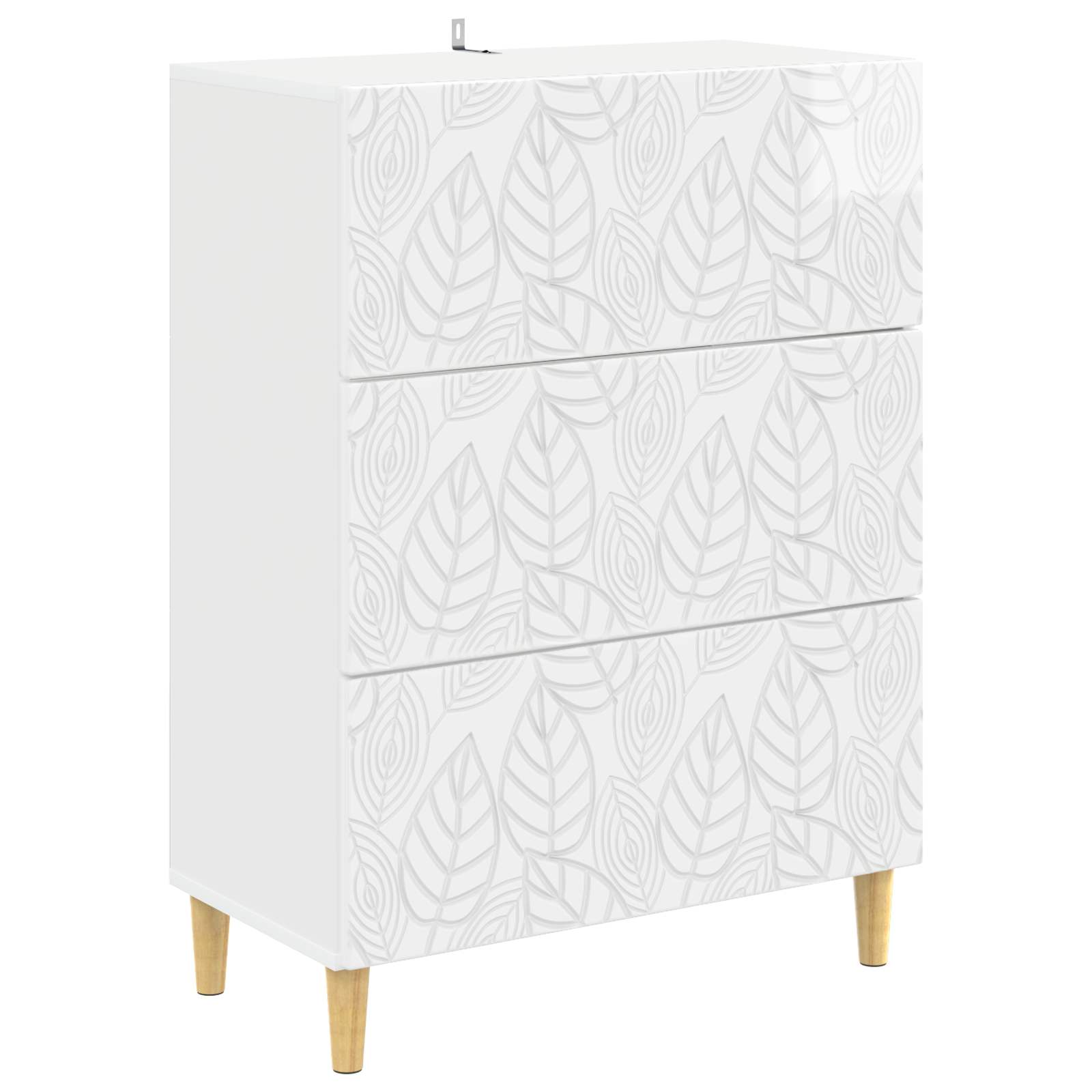 Armoire à tiroirs Blanc brillant 66 x 34,5 x 90 cm