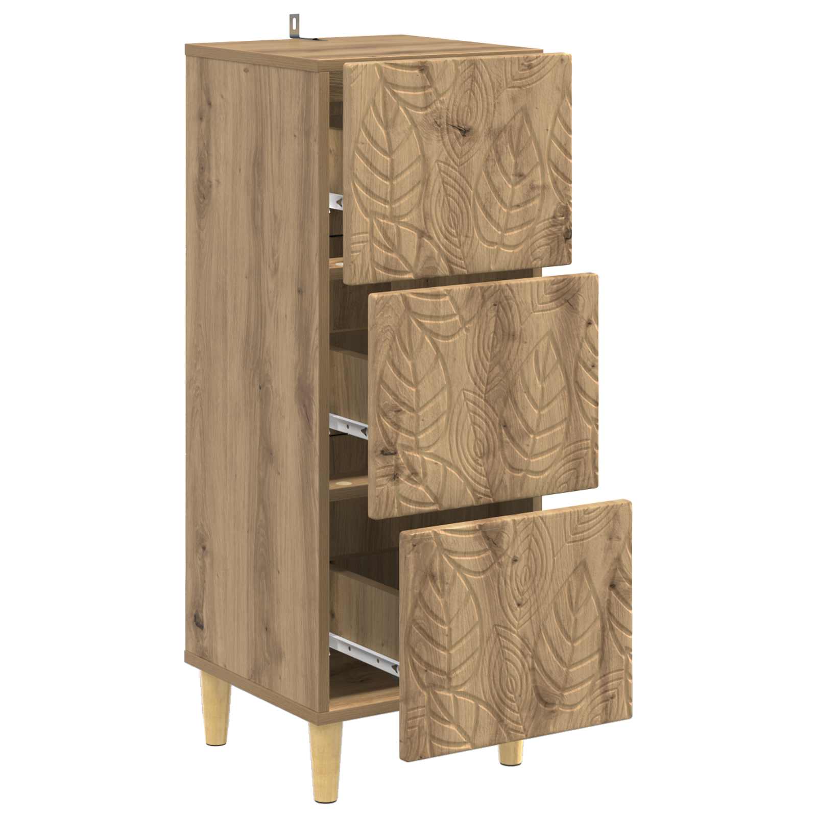 Armoire à tiroirs Chêne artisanal 33 x 34,5 x 90 cm - XIOS