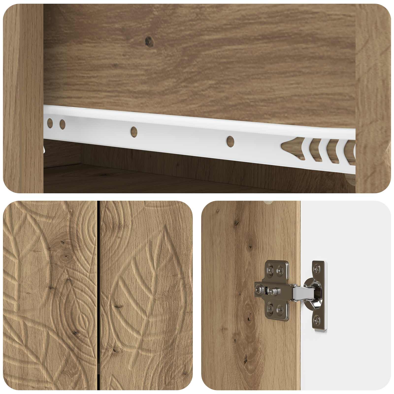 Buffet Chêne artisanal 66 x 34,5 x 90 cm Bois d'ingénierie - XIOS