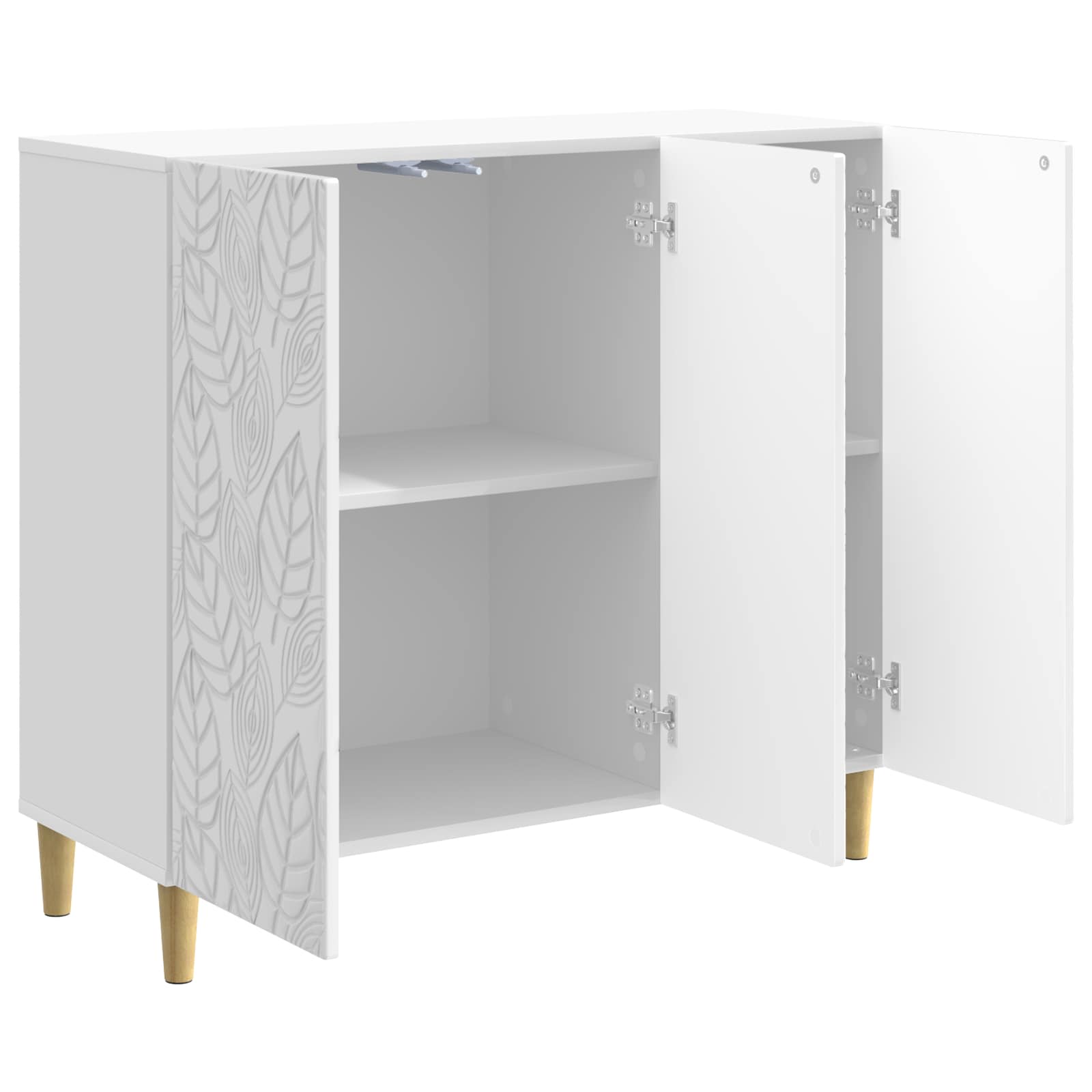 Buffet Blanc brillant 89 x 34,5 x 80 cm Bois d'ingénierie - XIOS