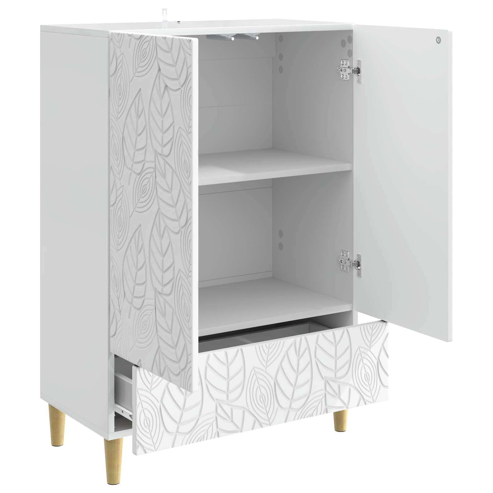 Buffet Blanc brillant 66 x 34,5 x 95 cm Bois d'ingénierie - XIOS