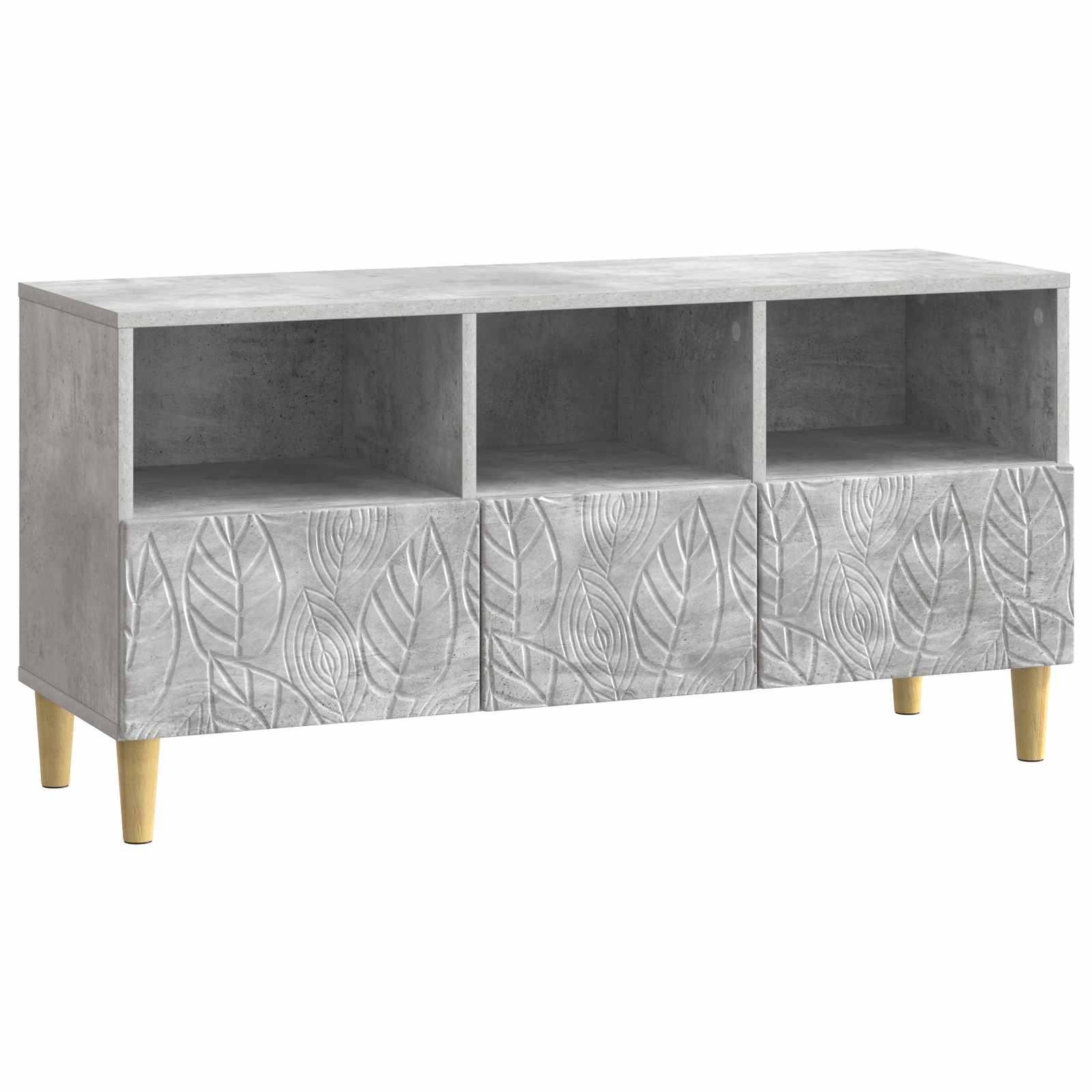 Meuble TV 102 x 34,5 x 50 cm Gris béton Bois d'ingénierie - XIOS