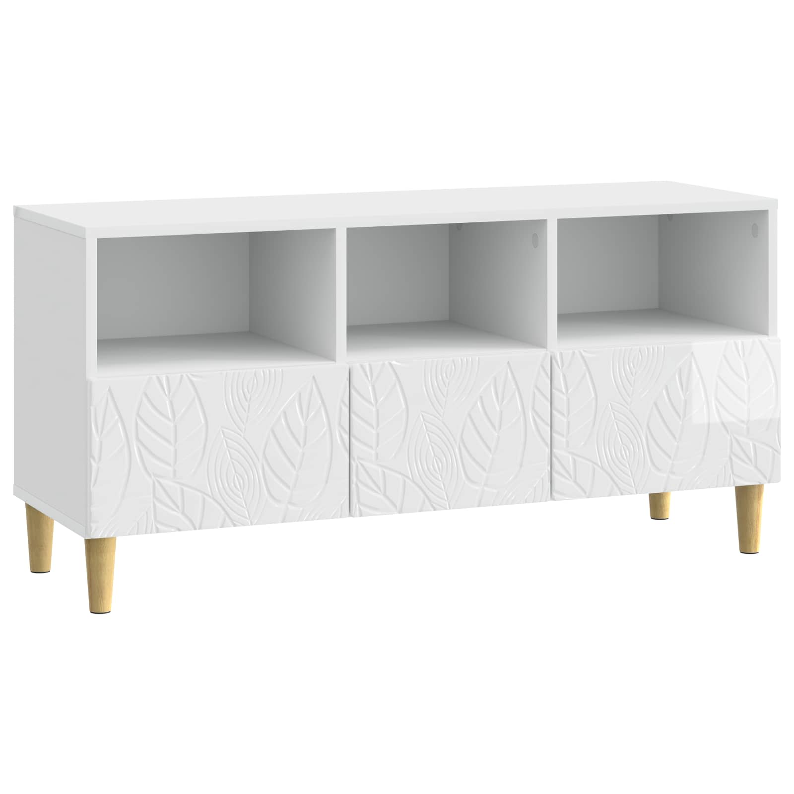 Meuble TV 102 x 34,5 x 50 cm Blanc brillant Bois d'ingénierie - XIOS