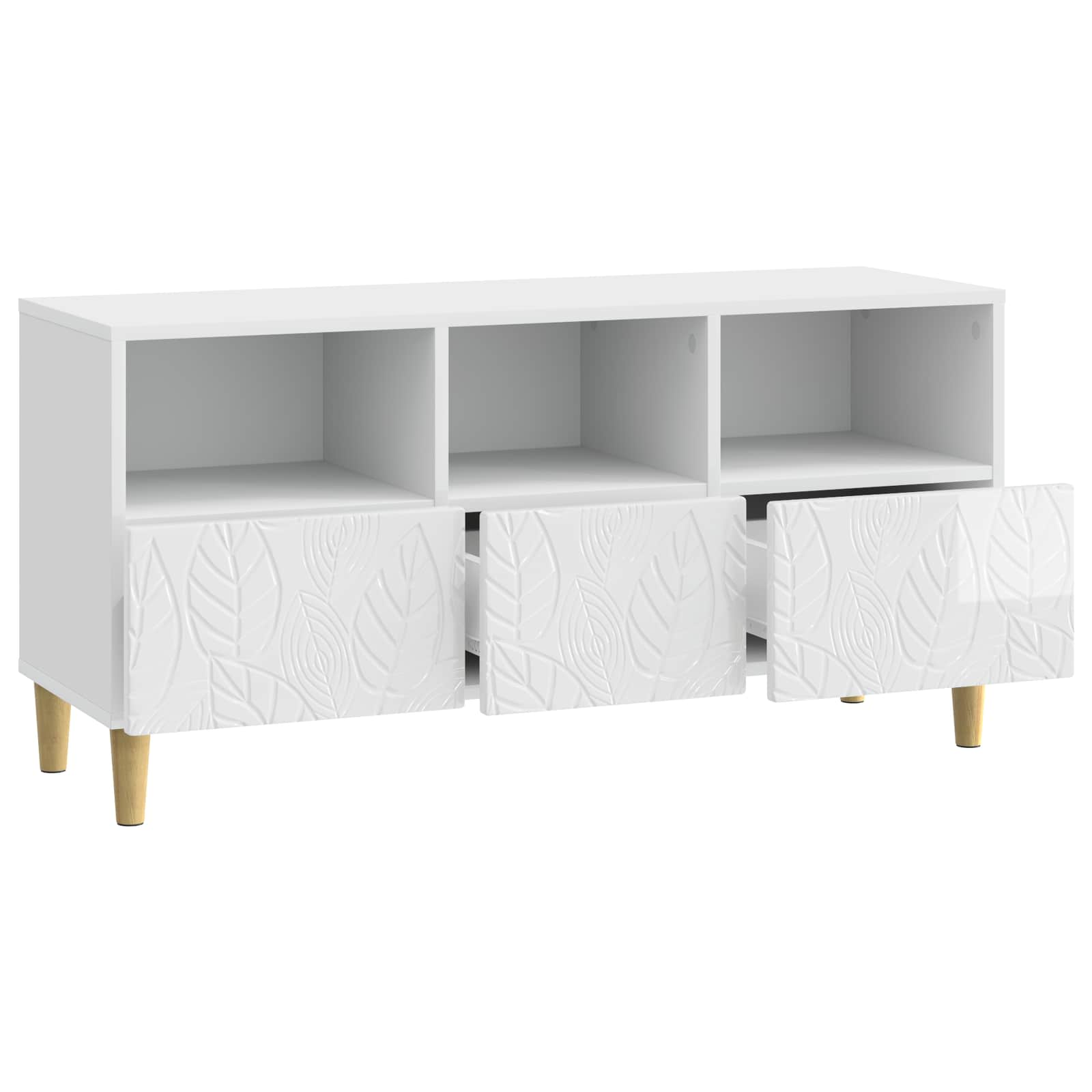 Meuble TV 102 x 34,5 x 50 cm Blanc brillant Bois d'ingénierie - XIOS