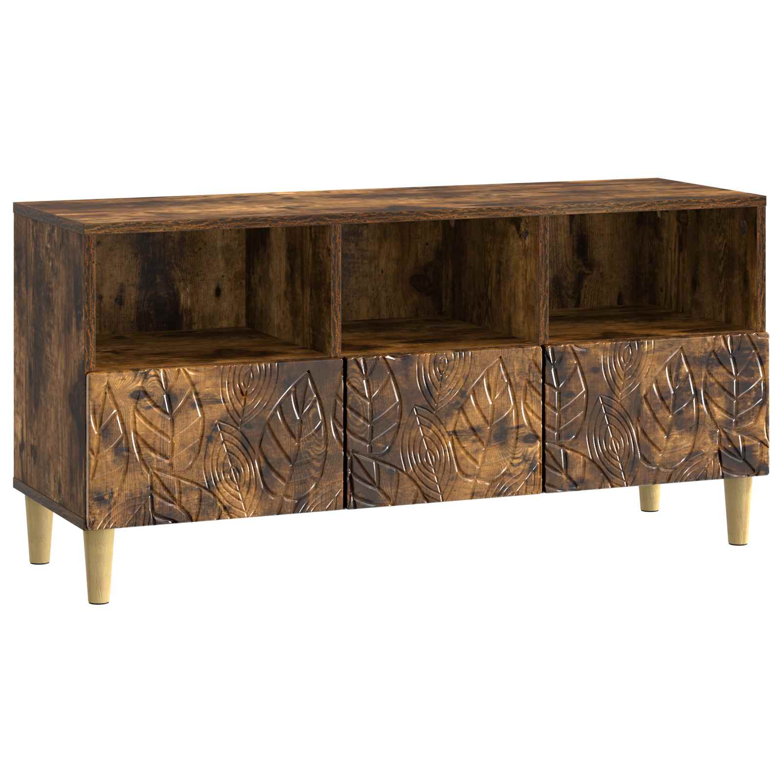 Meuble TV 102 x 34,5 x 50 cm Chêne fumé Bois d'ingénierie - XIOS