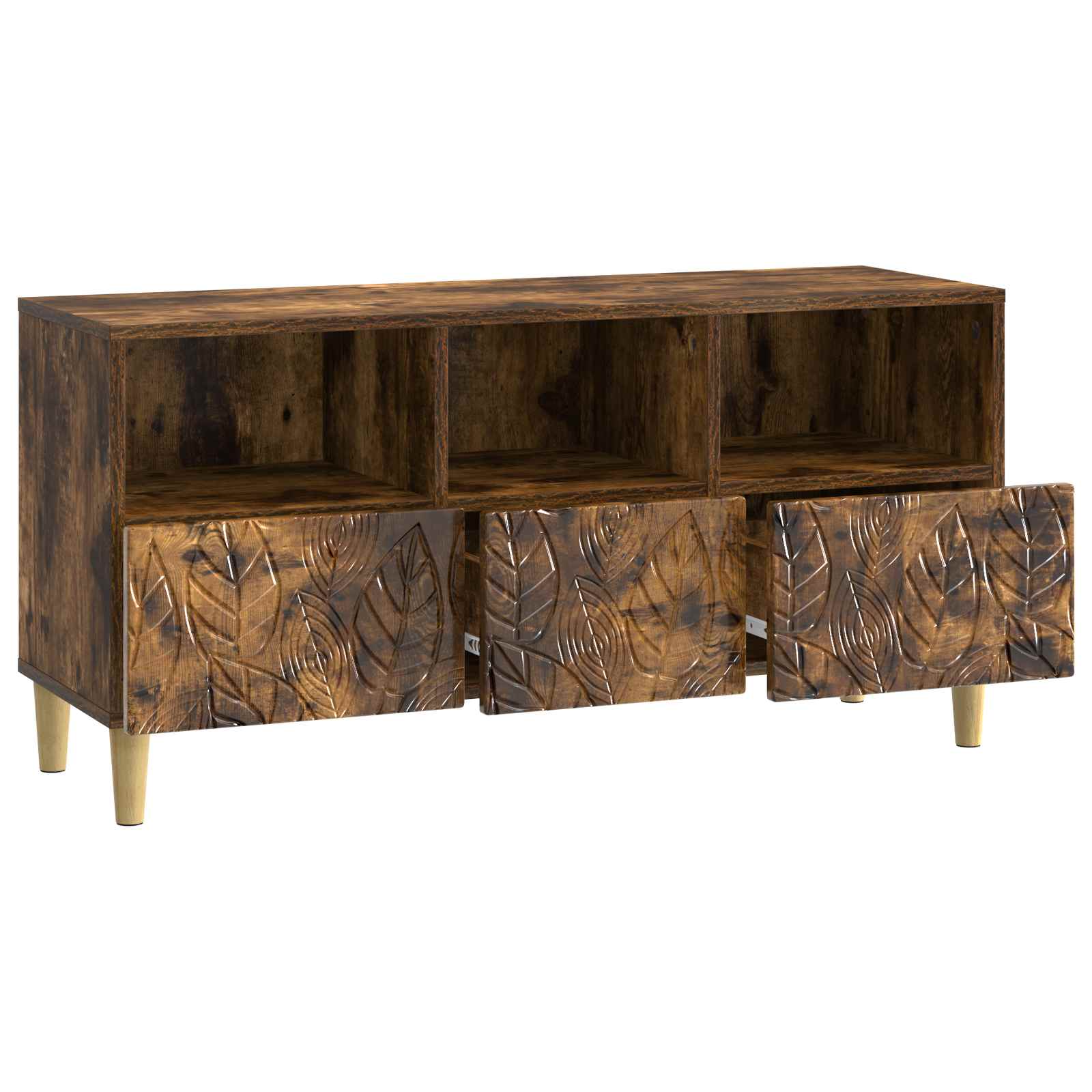 Meuble TV 102 x 34,5 x 50 cm Chêne fumé Bois d'ingénierie - XIOS