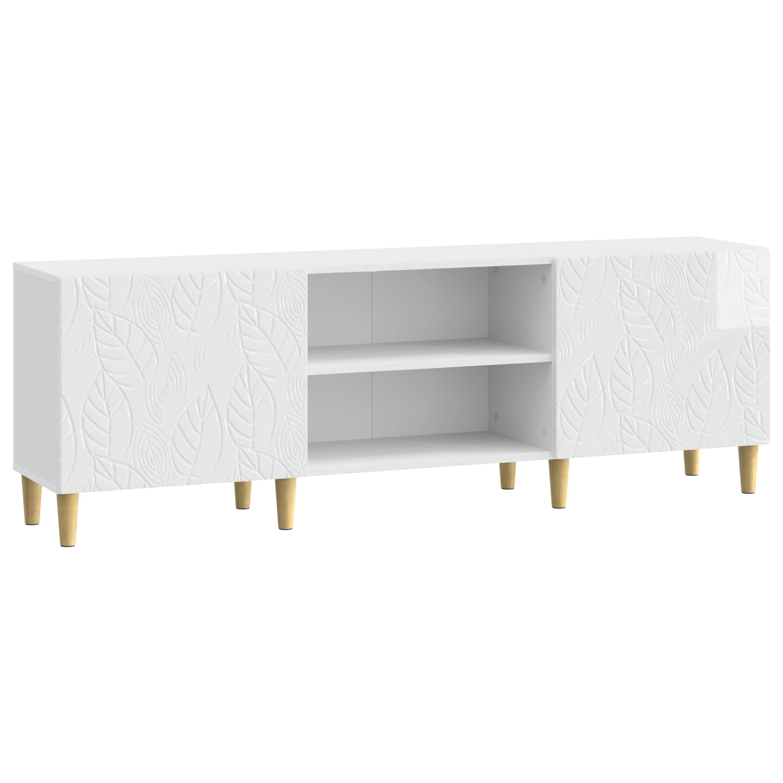 Meuble TV 150 x 31 x 50 cm Blanc brillant Bois d'ingénierie - XIOS