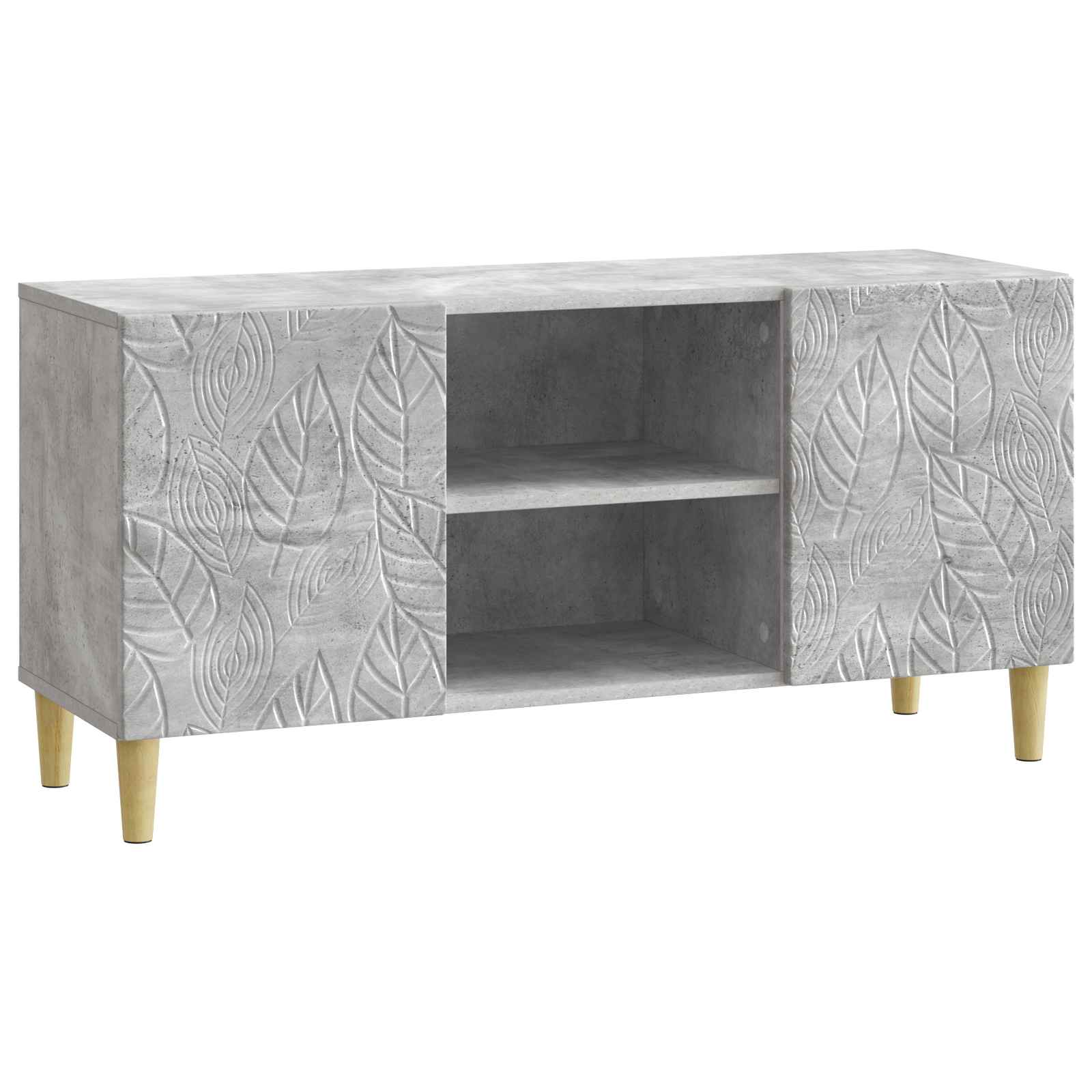 Meuble TV 102 x 34,5 x 50 cm Gris béton Bois d'ingénierie - XIOS