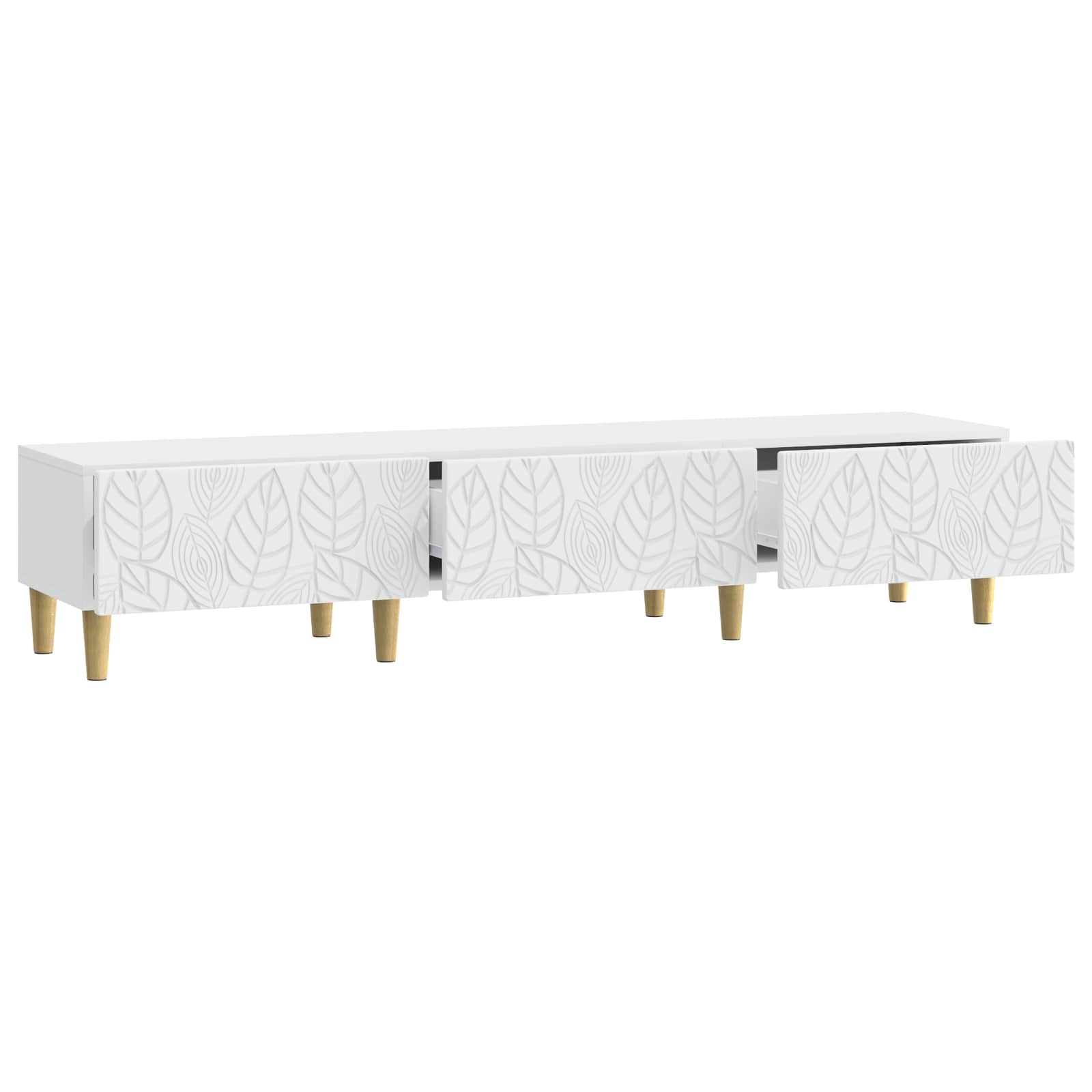 Meuble TV 147 x 34,5 x 30 cm Blanc Bois d'ingénierie - XIOS
