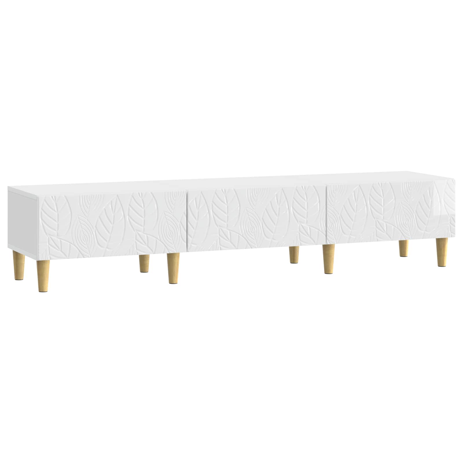 Meuble TV 147 x 34,5 x 30 cm Blanc brillant Bois d'ingénierie