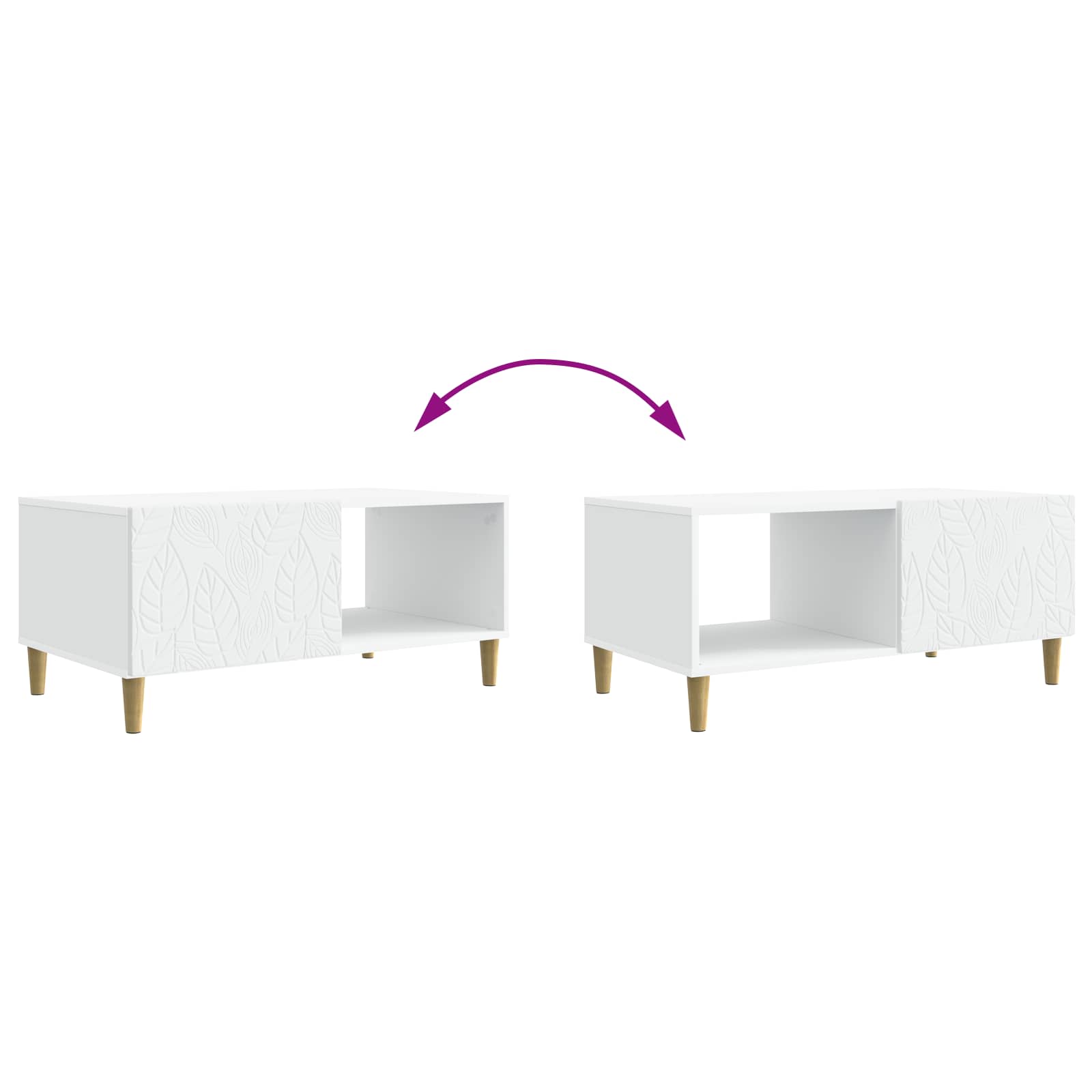 Table basse Blanc 90 x 50 x 40 cm Bois d'ingénierie - XIOS