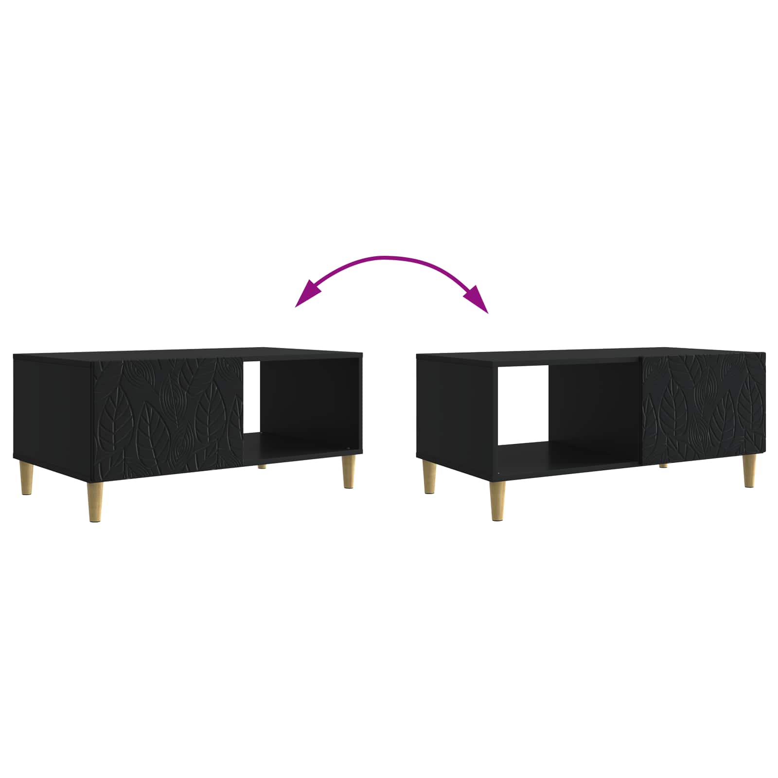 Table basse Noir 90 x 50 x 40 cm Bois d'ingénierie - XIOS