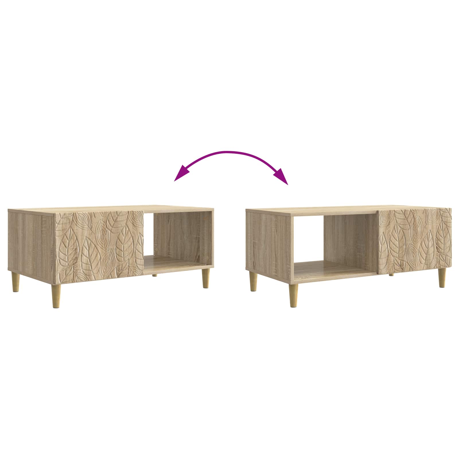 Table basse Chêne Sonoma 90 x 50 x 40 cm Bois d'ingénierie - XIOS