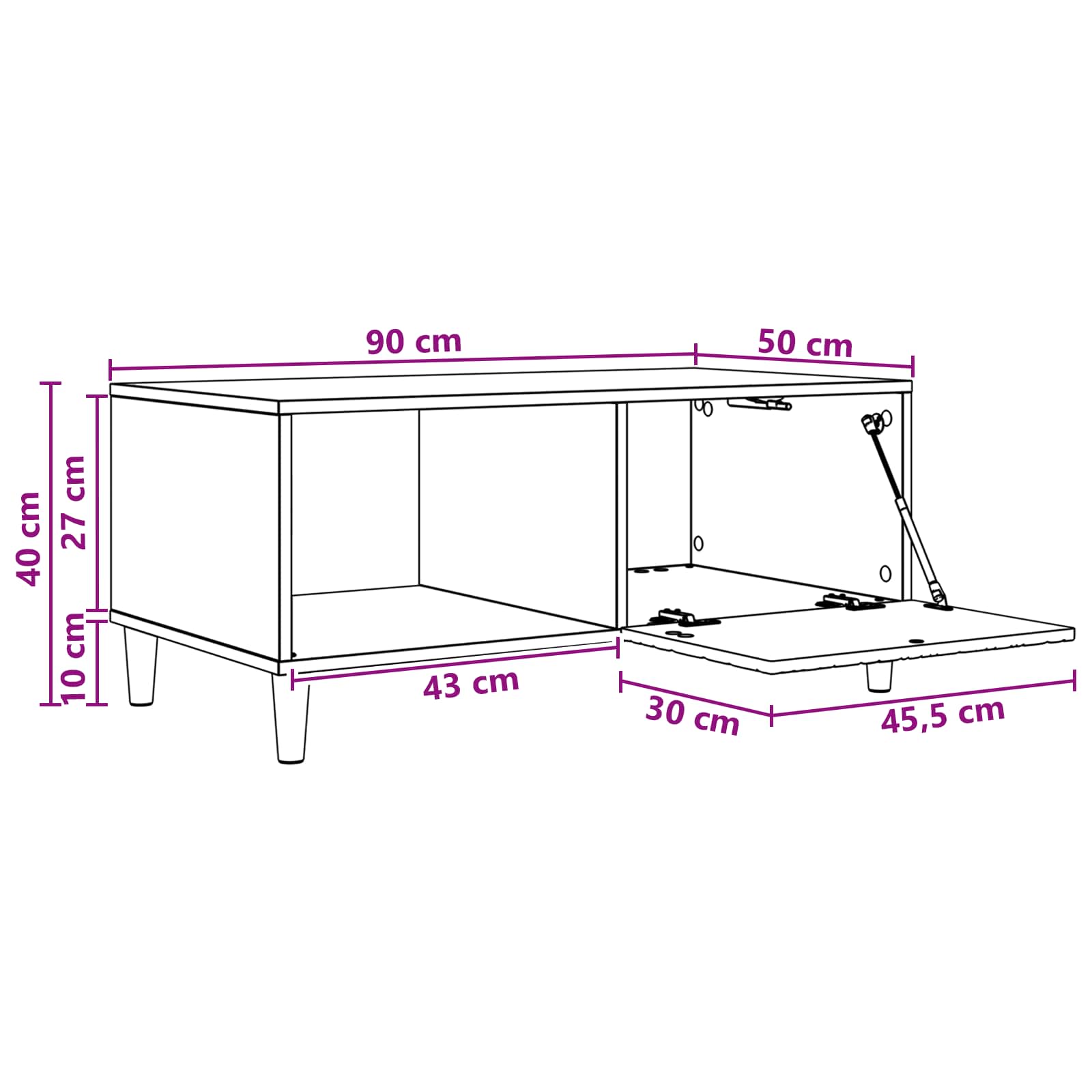 Table basse Chêne Sonoma 90 x 50 x 40 cm Bois d'ingénierie - XIOS