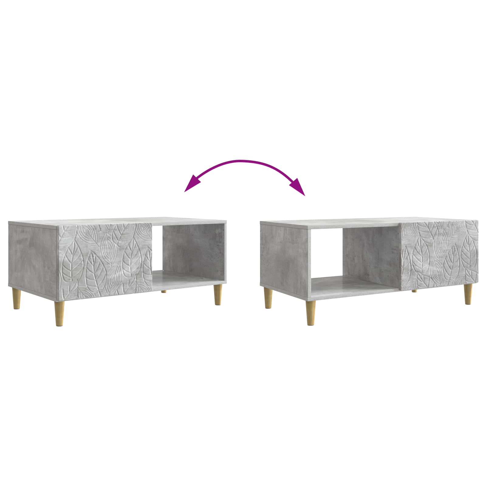 Table basse Gris béton 90 x 50 x 40 cm Bois d'ingénierie - XIOS