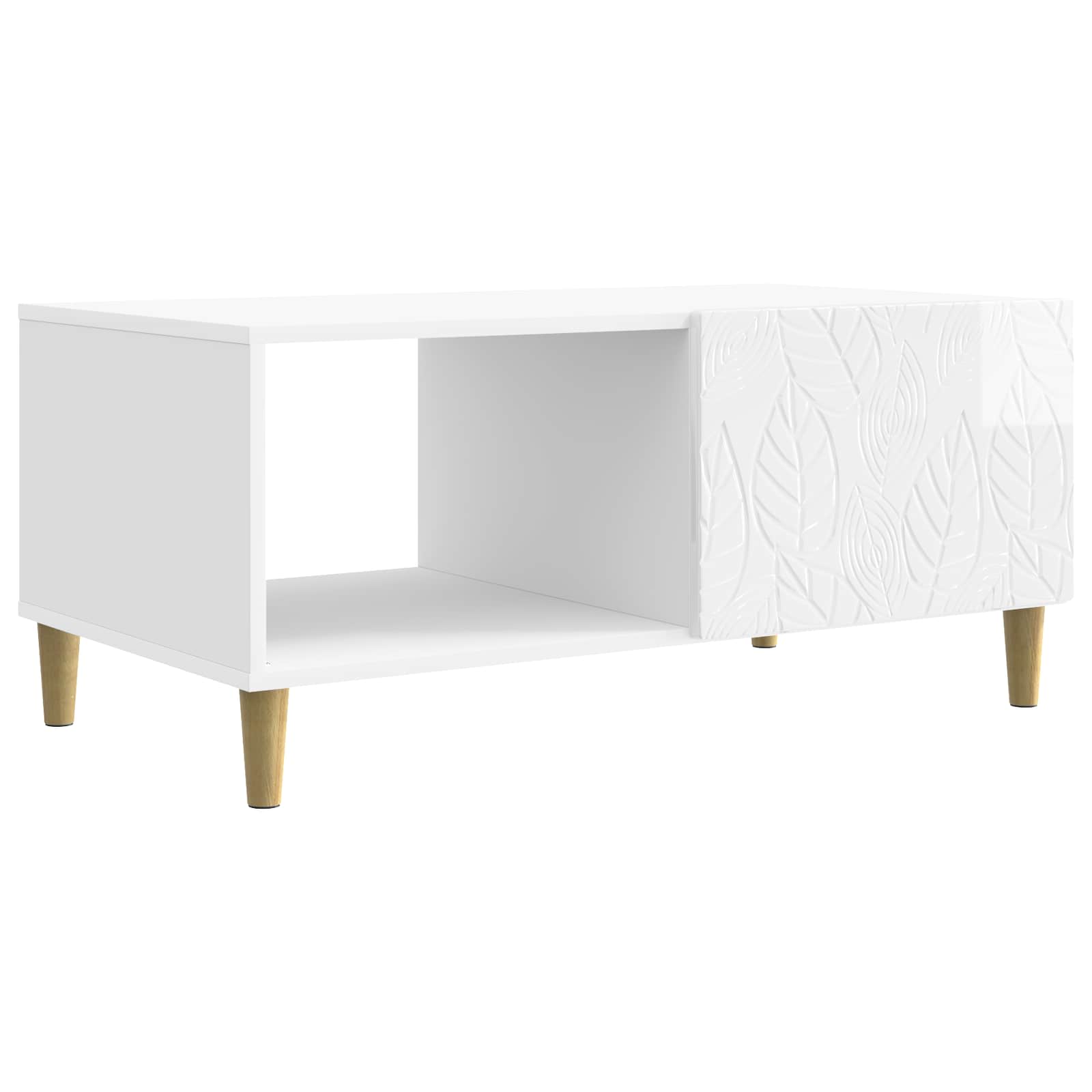 Table basse Blanc brillant 90 x 50 x 40 cm Bois d'ingénierie - XIOS