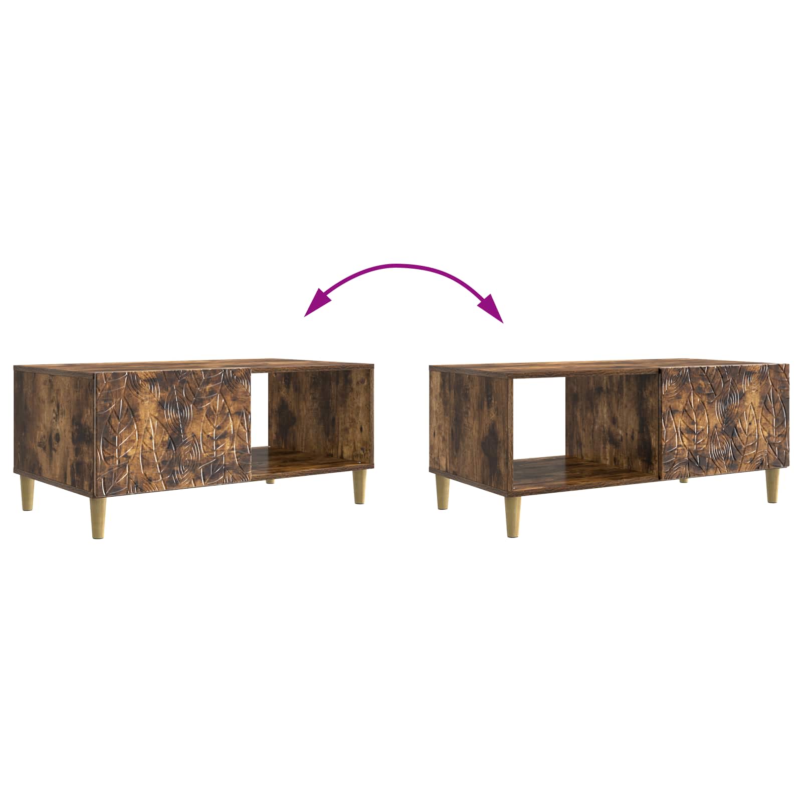 Table basse Chêne fumé 90 x 50 x 40 cm Bois d'ingénierie - XIOS