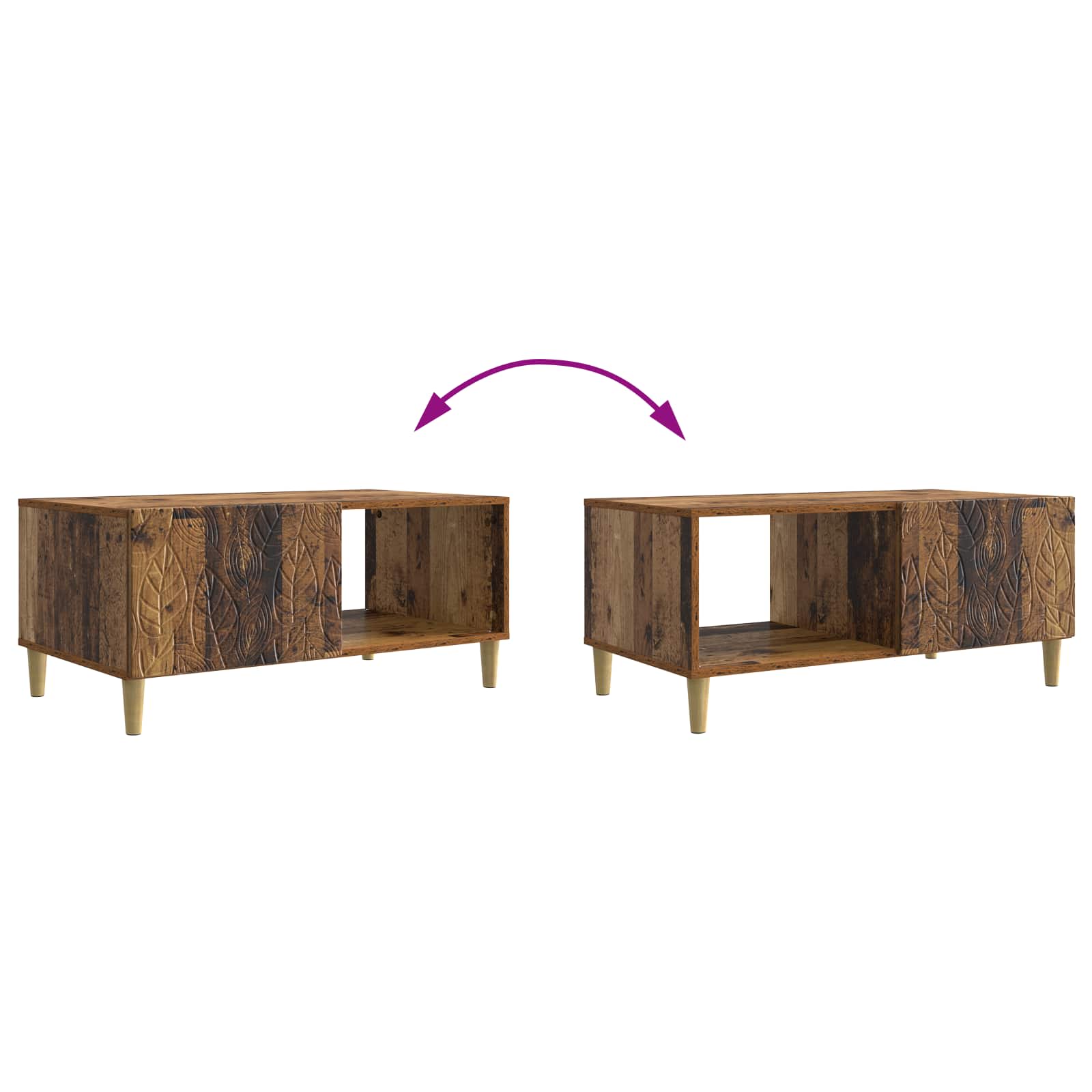 Table basse Bois ancien 90 x 50 x 40 cm Bois d'ingénierie - XIOS