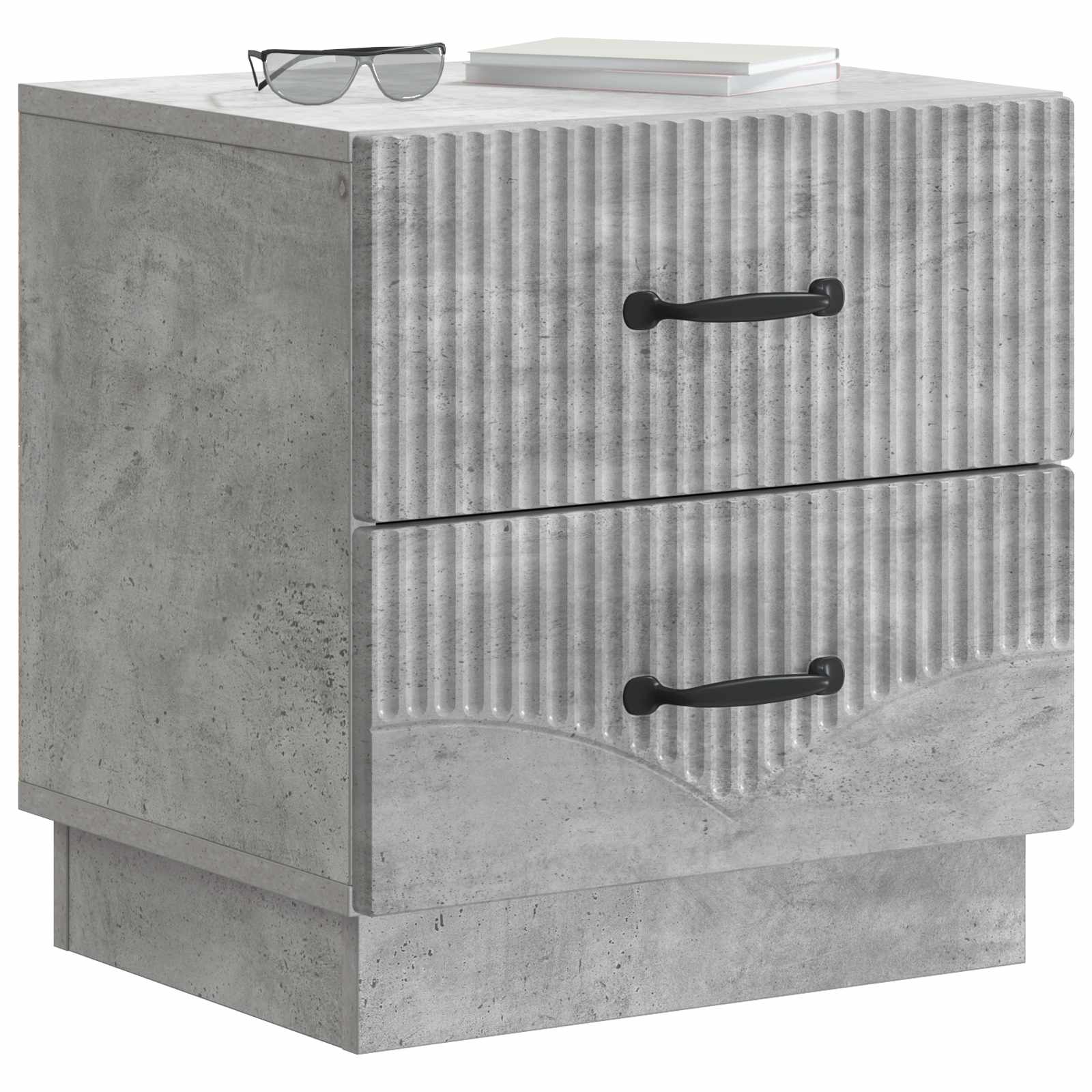 Cabinet de chevet avec tiroir Gris béton 43 x 34,5 x 44,5 cm - XIOS