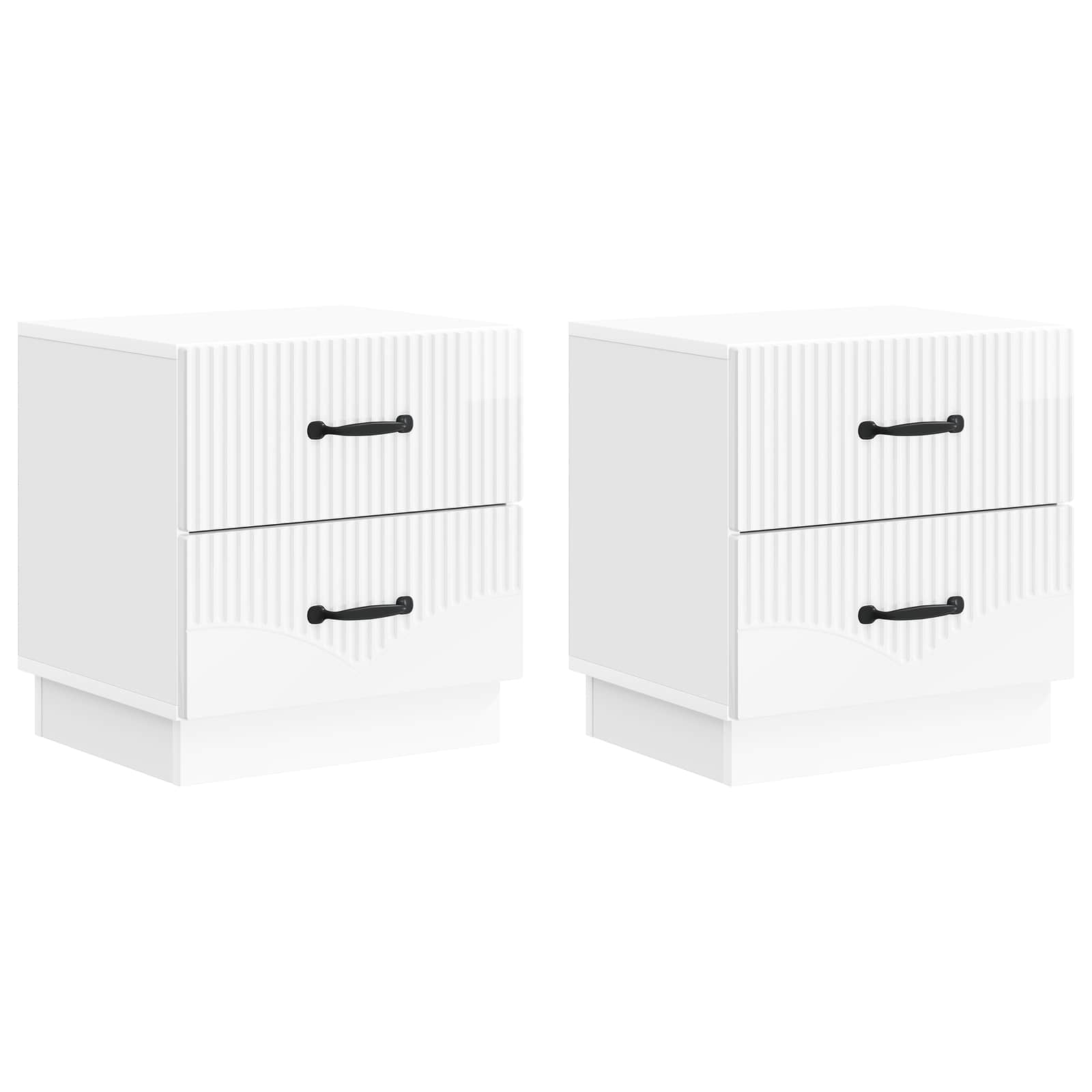 Cabinet de chevet 2 pcs Blanc brillant 43 x 34,5 x 44,5 cm - XIOS